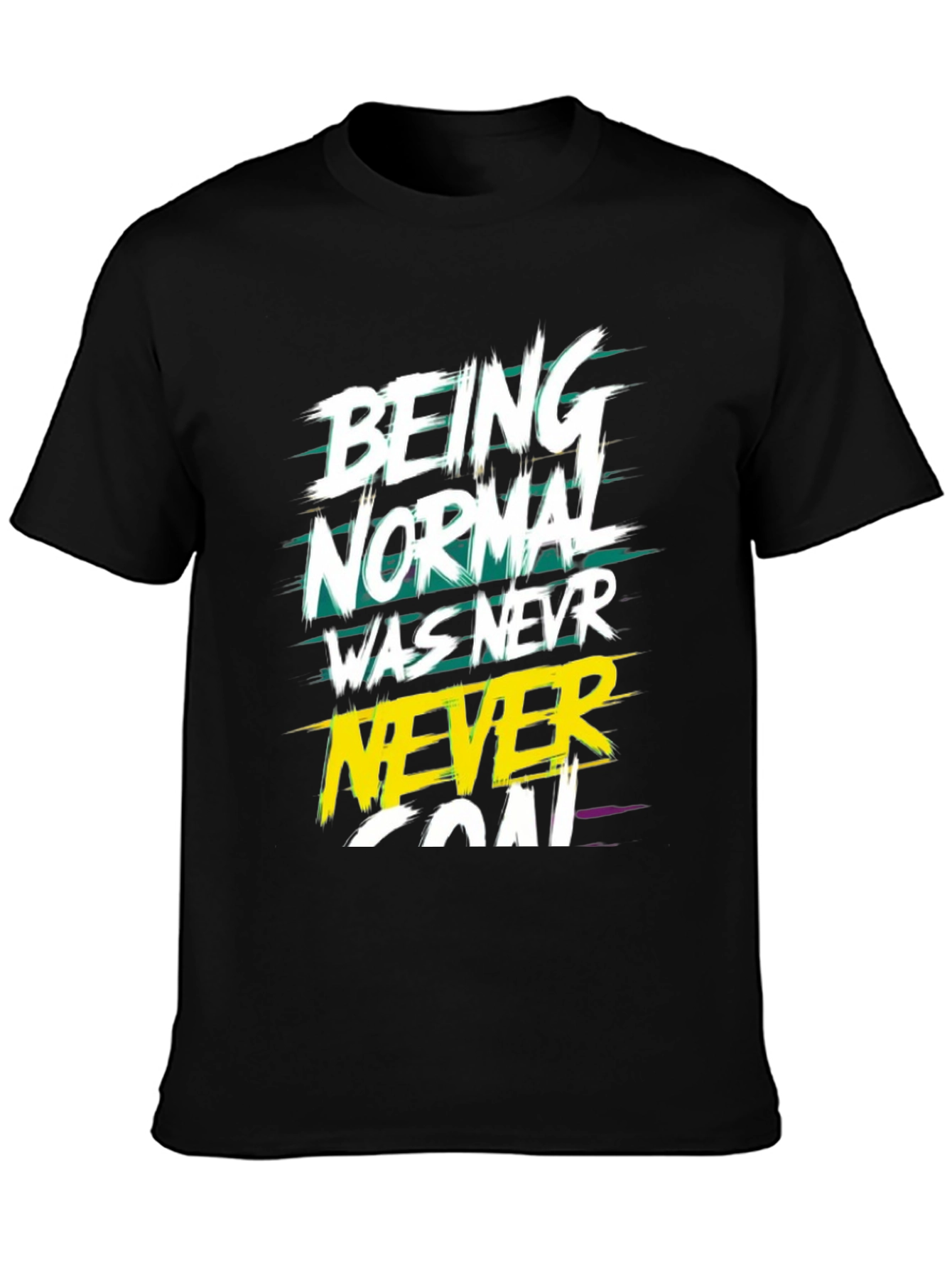 Black Being Normal Graphic T-Shirt - Black Tee view 3