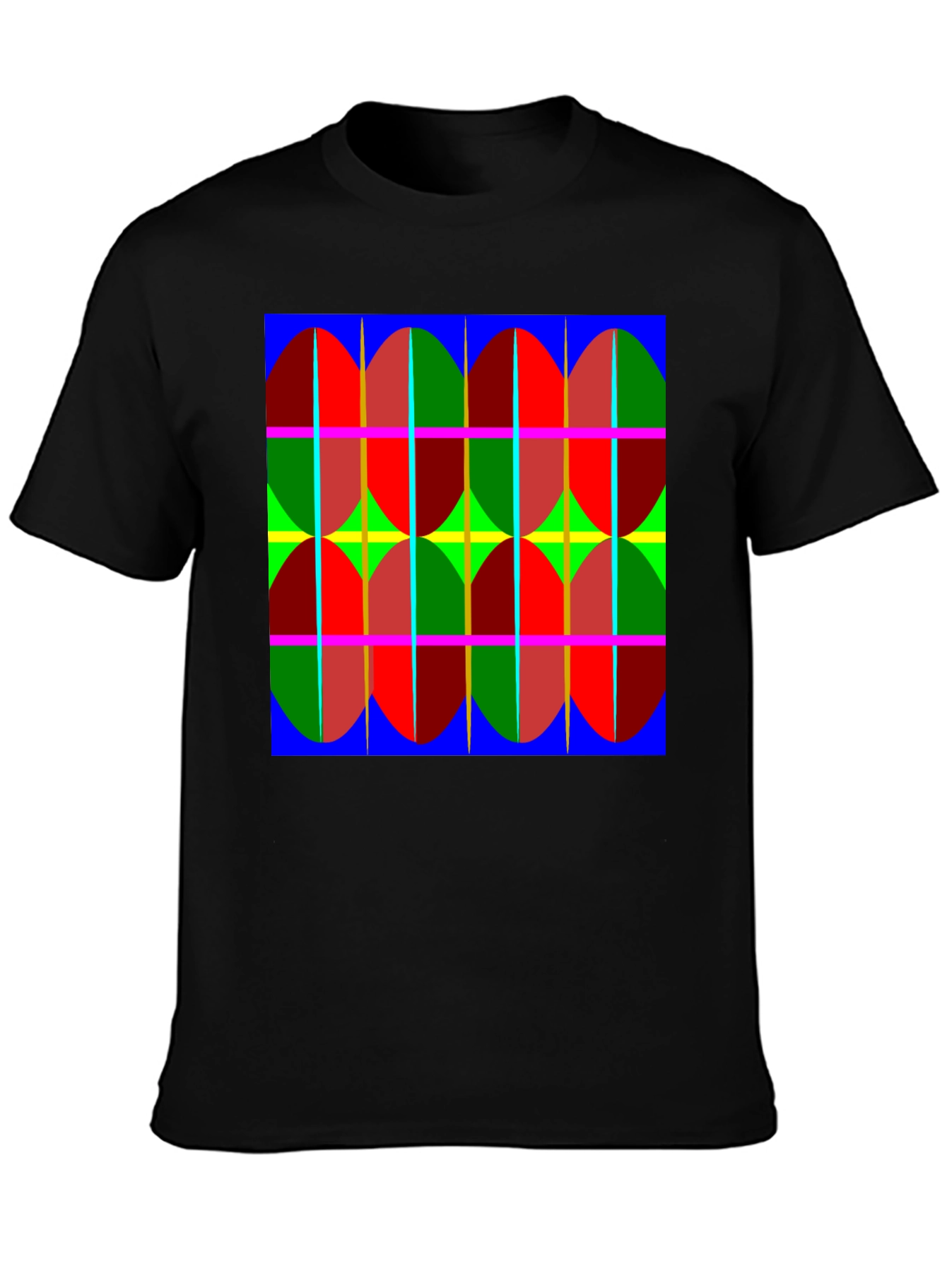 Black Abstract Pattern Tee: Bold, Modern Design T-Shirt view 3