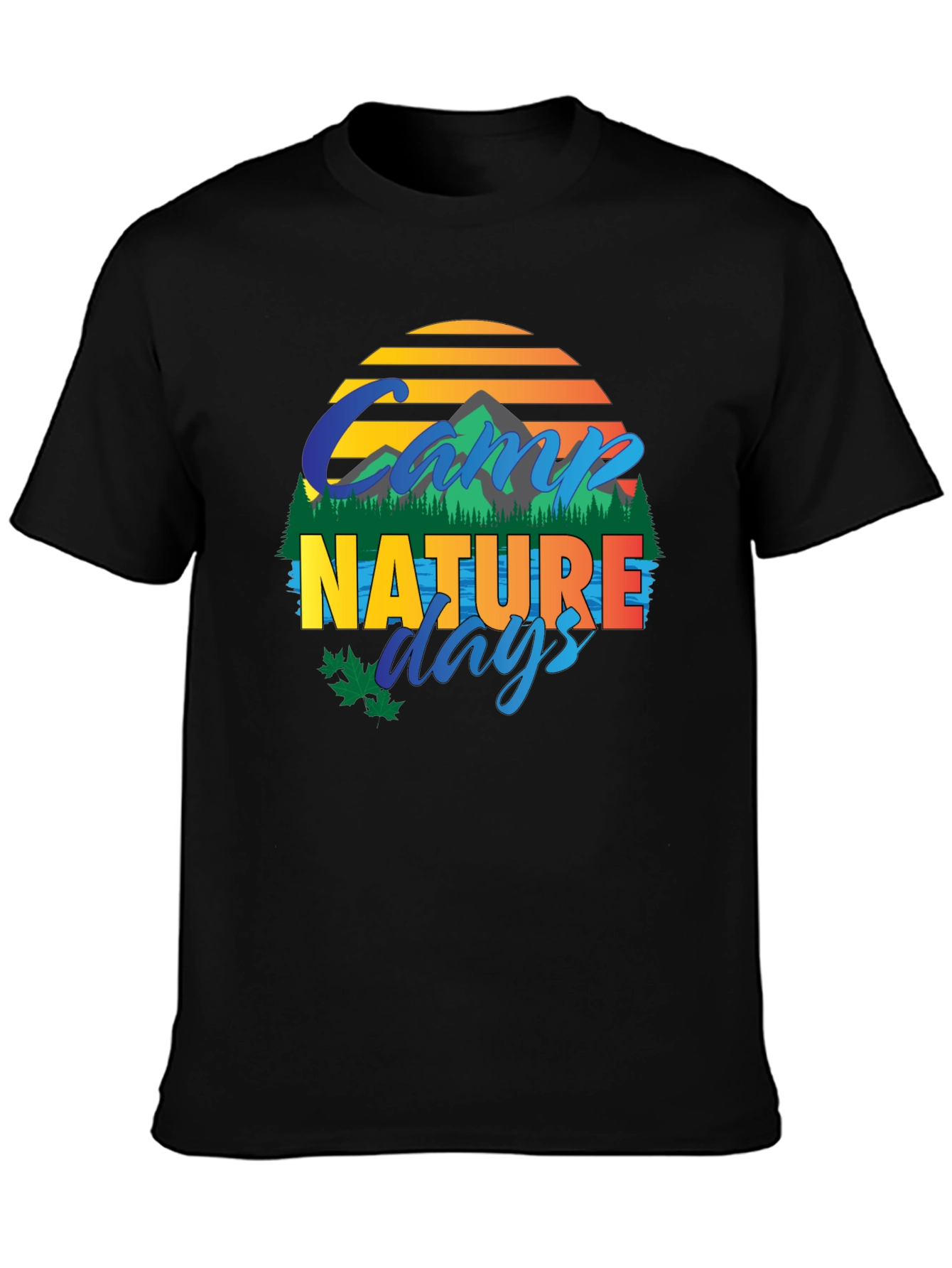 Black Camp Nature Days Graphic T-Shirt view 3