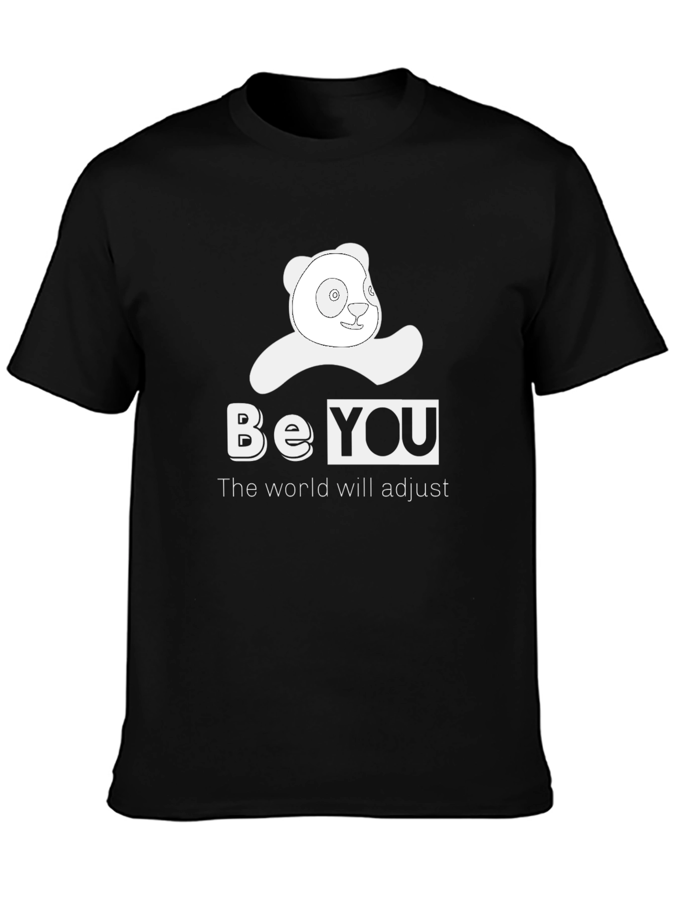 Black Be You Panda T-Shirt - Black Casual Tee view 3