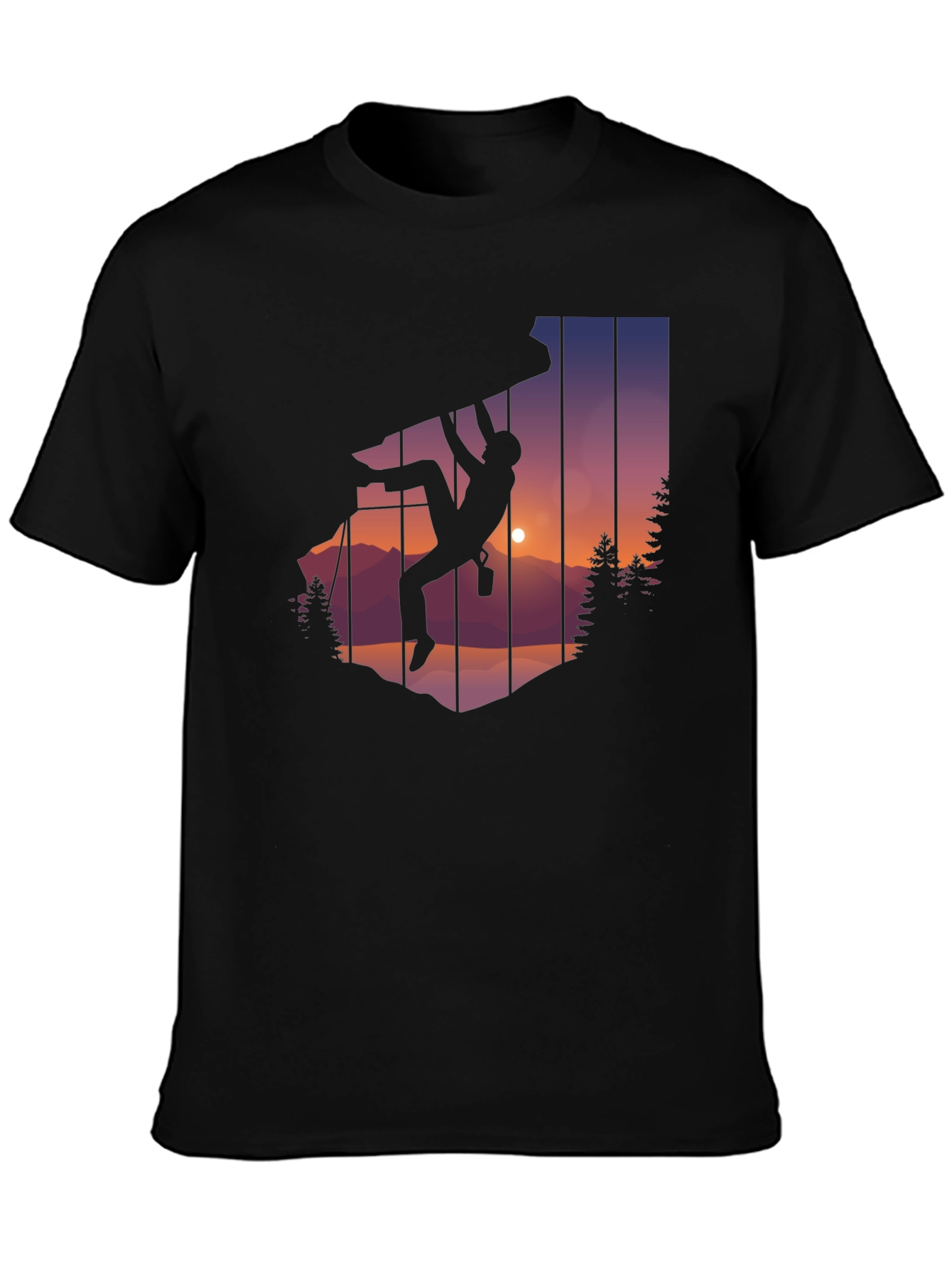 Black Climbing Silhouette Graphic Tee - Adventure T-Shirt view 3