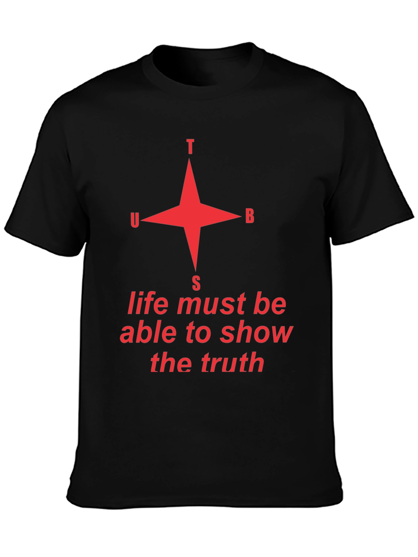 Black Truth Compass Graphic Tee - Unisex Black T-Shirt view 3