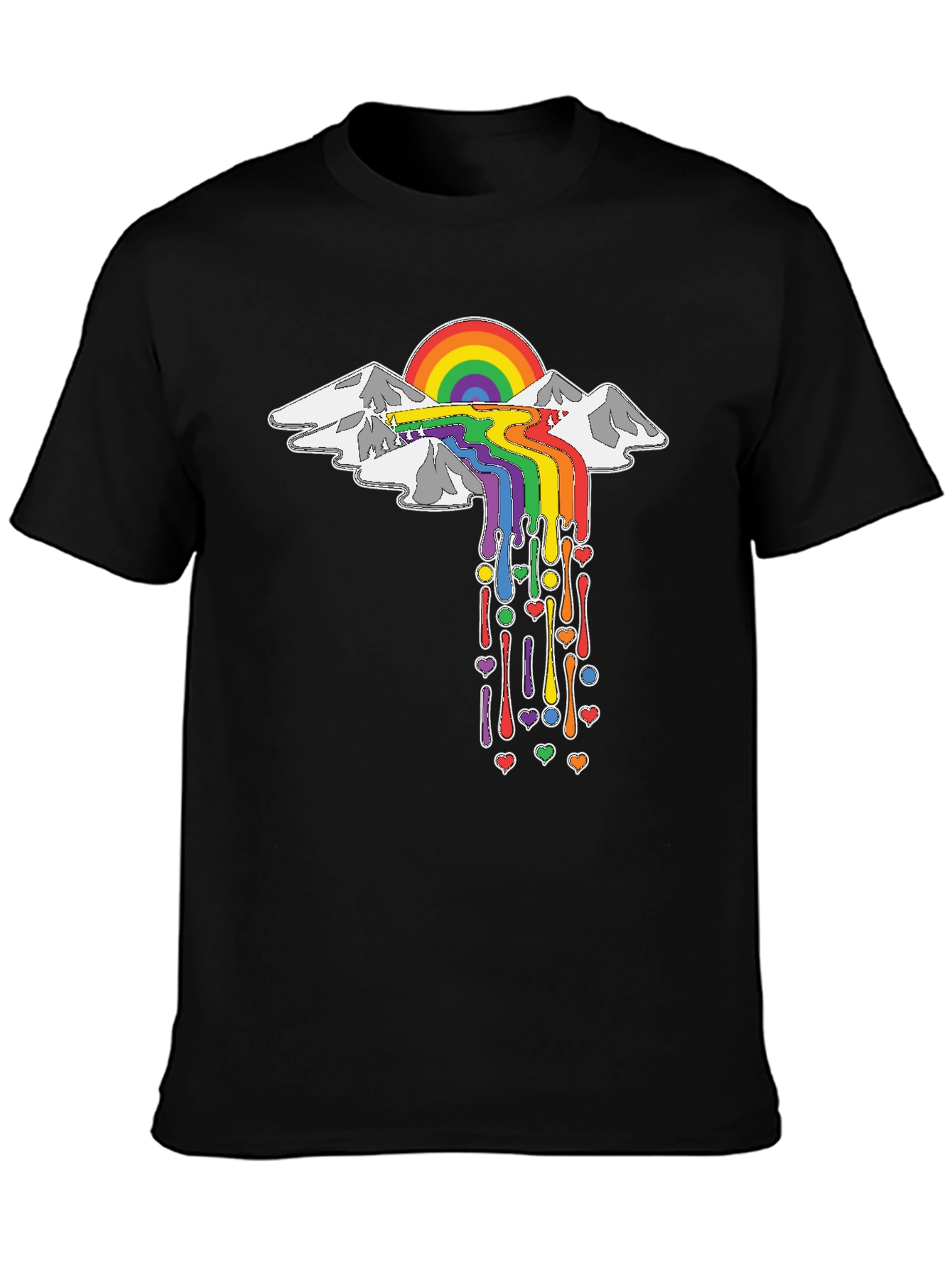 Black Rainbow Mountain T-Shirt - Express Yourself! view 3