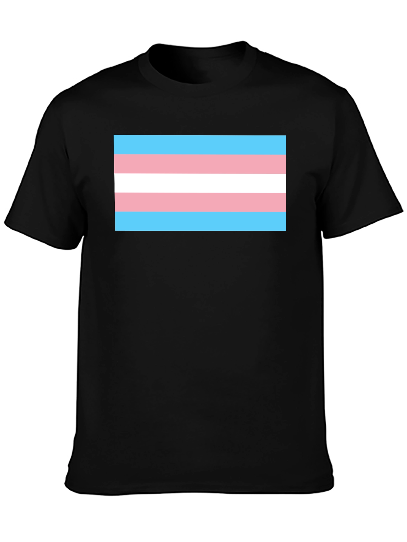 Black Transgender Pride Flag T-Shirt - Black Tee view 3
