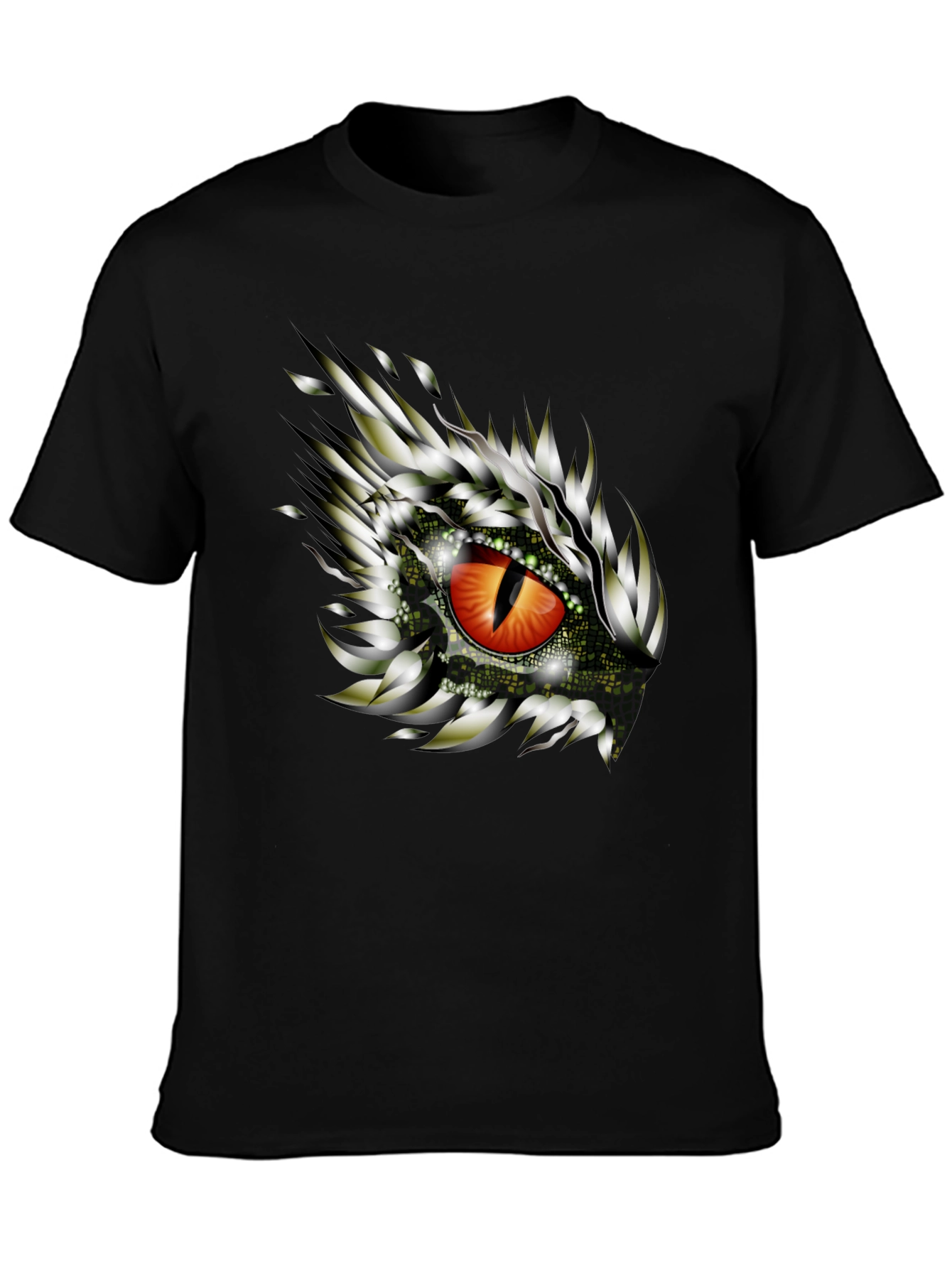 Black Dragon Eye Graphic Print Black T-Shirt view 3