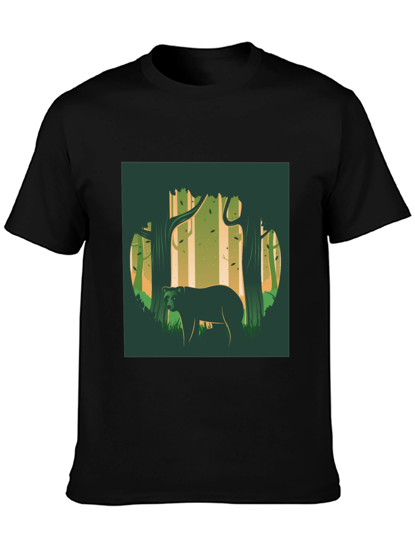 Black Bear in Forest Graphic Tee - Nature Lover Shirt view 3