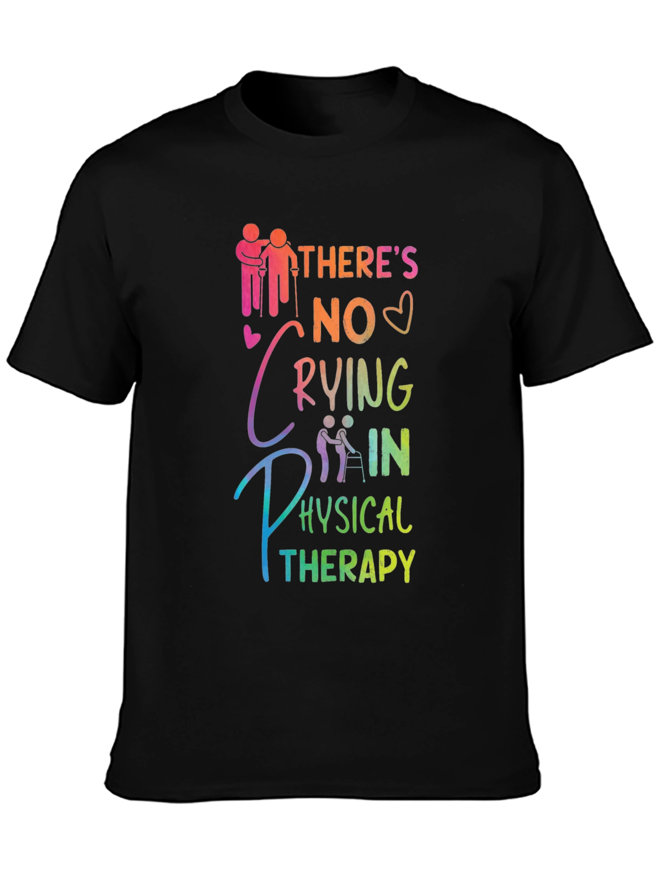 Black Physical Therapy T-Shirt - No Crying view 3