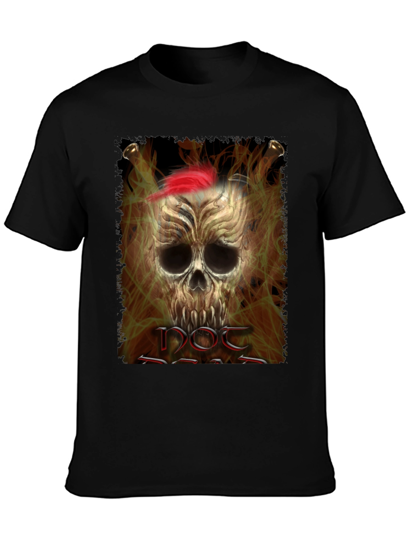 Black Skull Pirate Graphic Tee - Black Cotton T-Shirt view 3