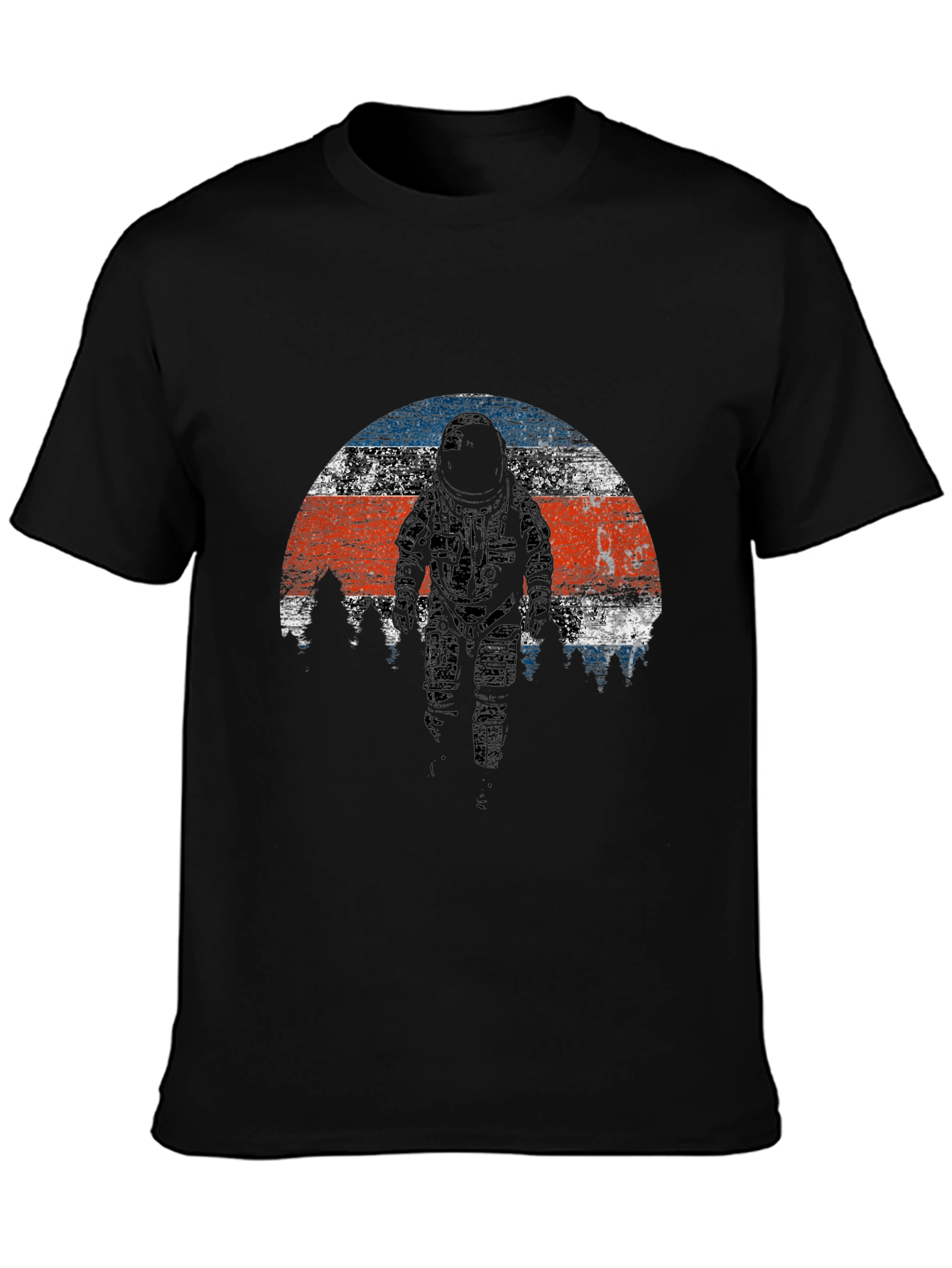 Black Astronaut T-Shirt - Retro Space Exploration Tee view 3