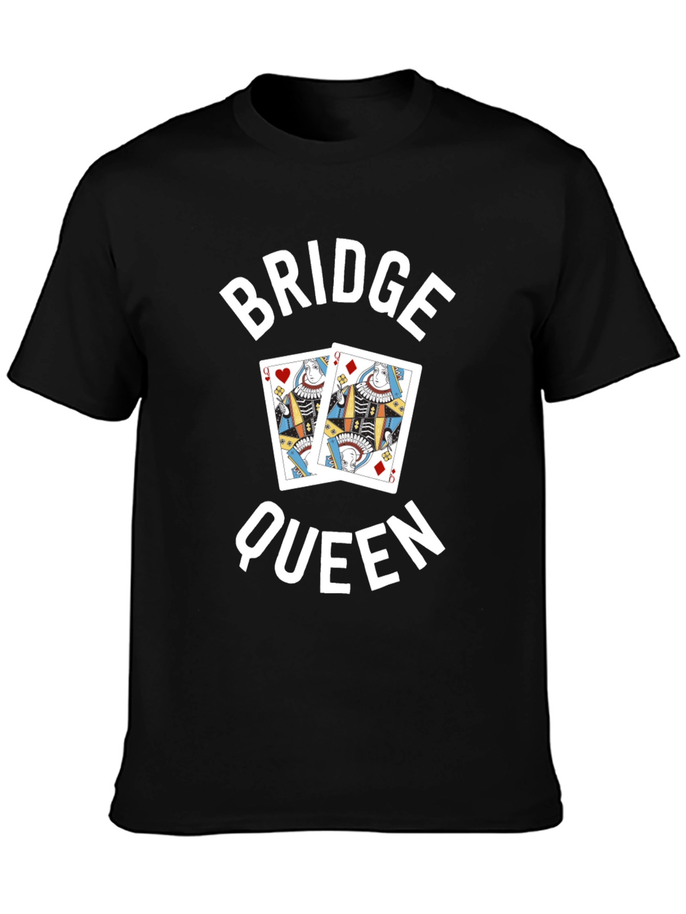 Black Bridge Queen T-Shirt - Card Game Player Tee view 3