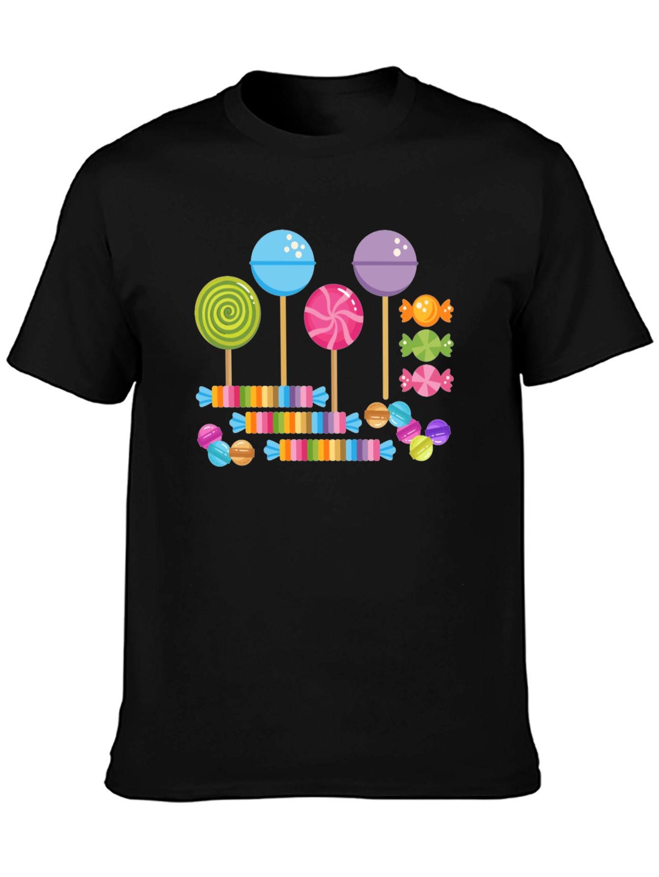 Black Candy Lollipop T-Shirt: Sweet Treat Design view 3