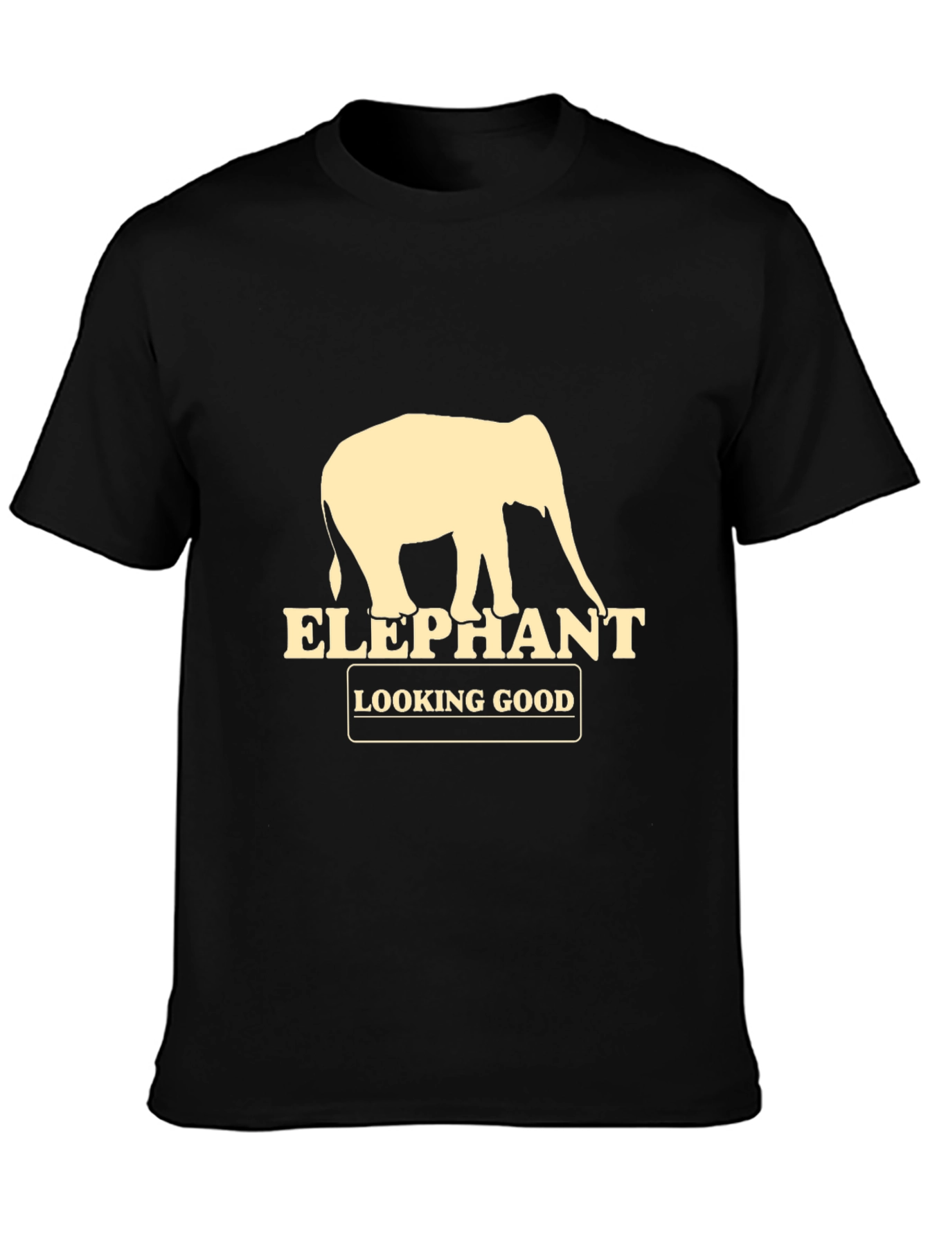 Black Elephant Looking Good Graphic Tee - Black view 3