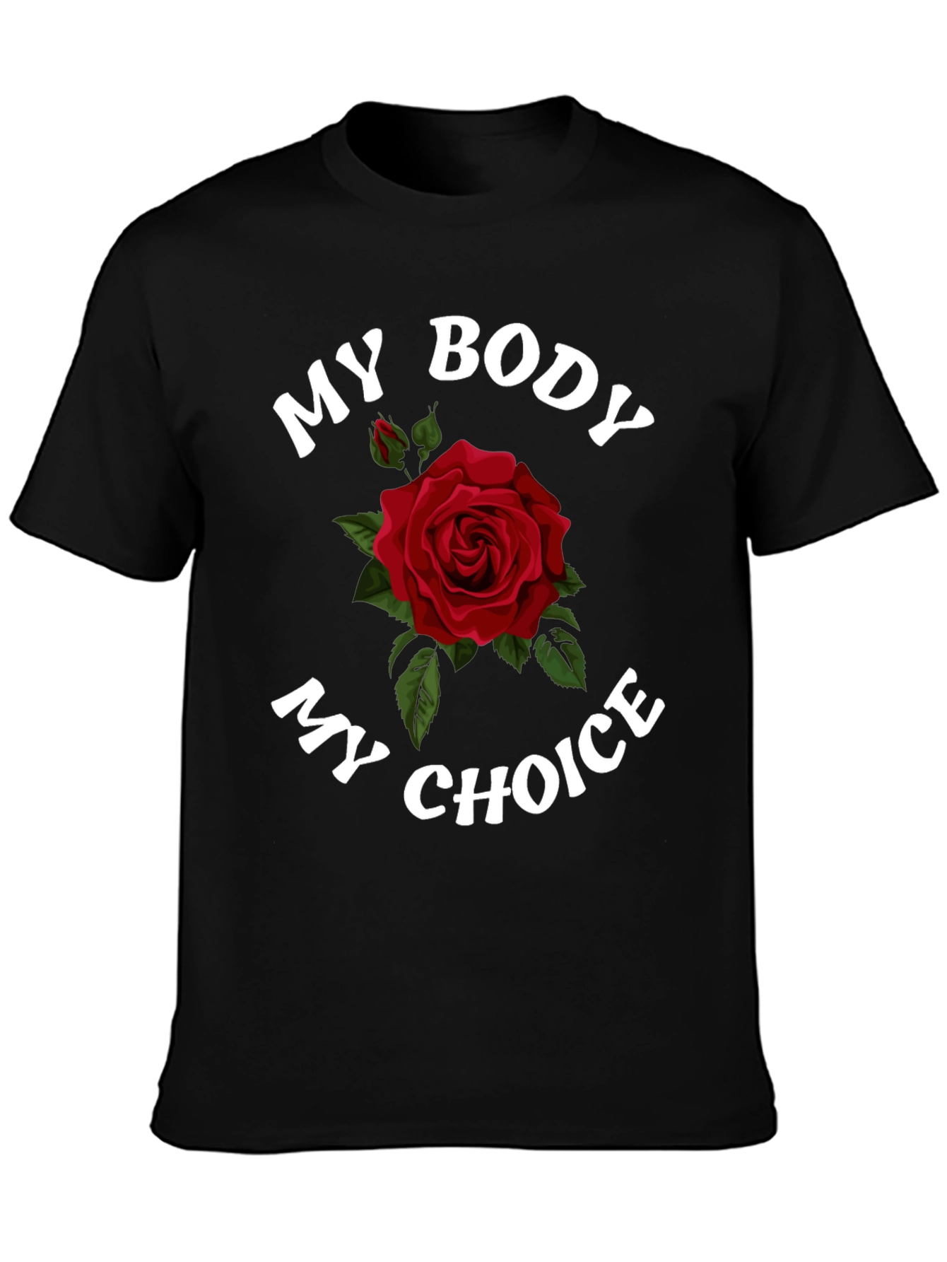 Black My Body My Choice Rose Graphic T-Shirt view 3