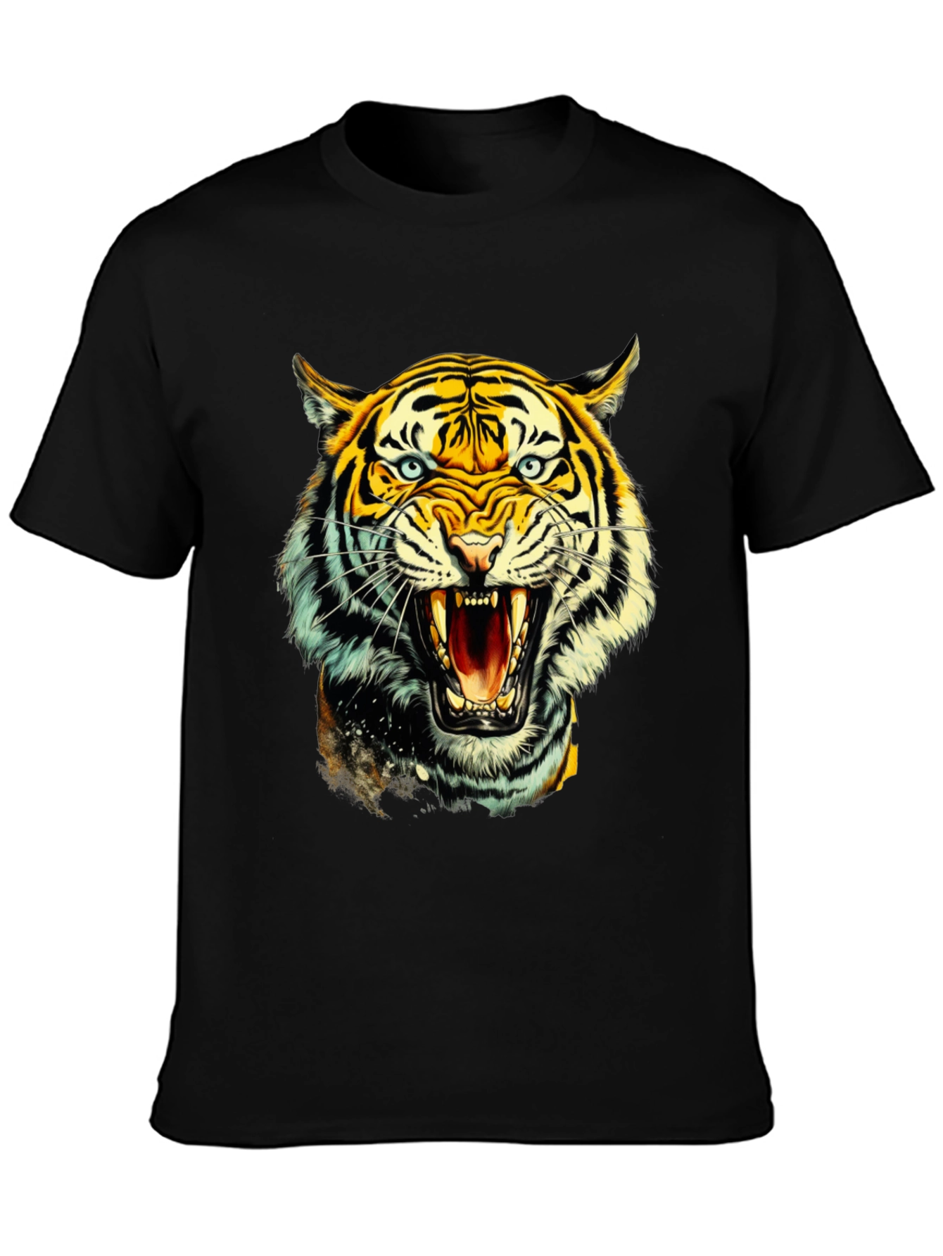 Black Roaring Tiger Graphic Tee - Bold & Fierce view 3