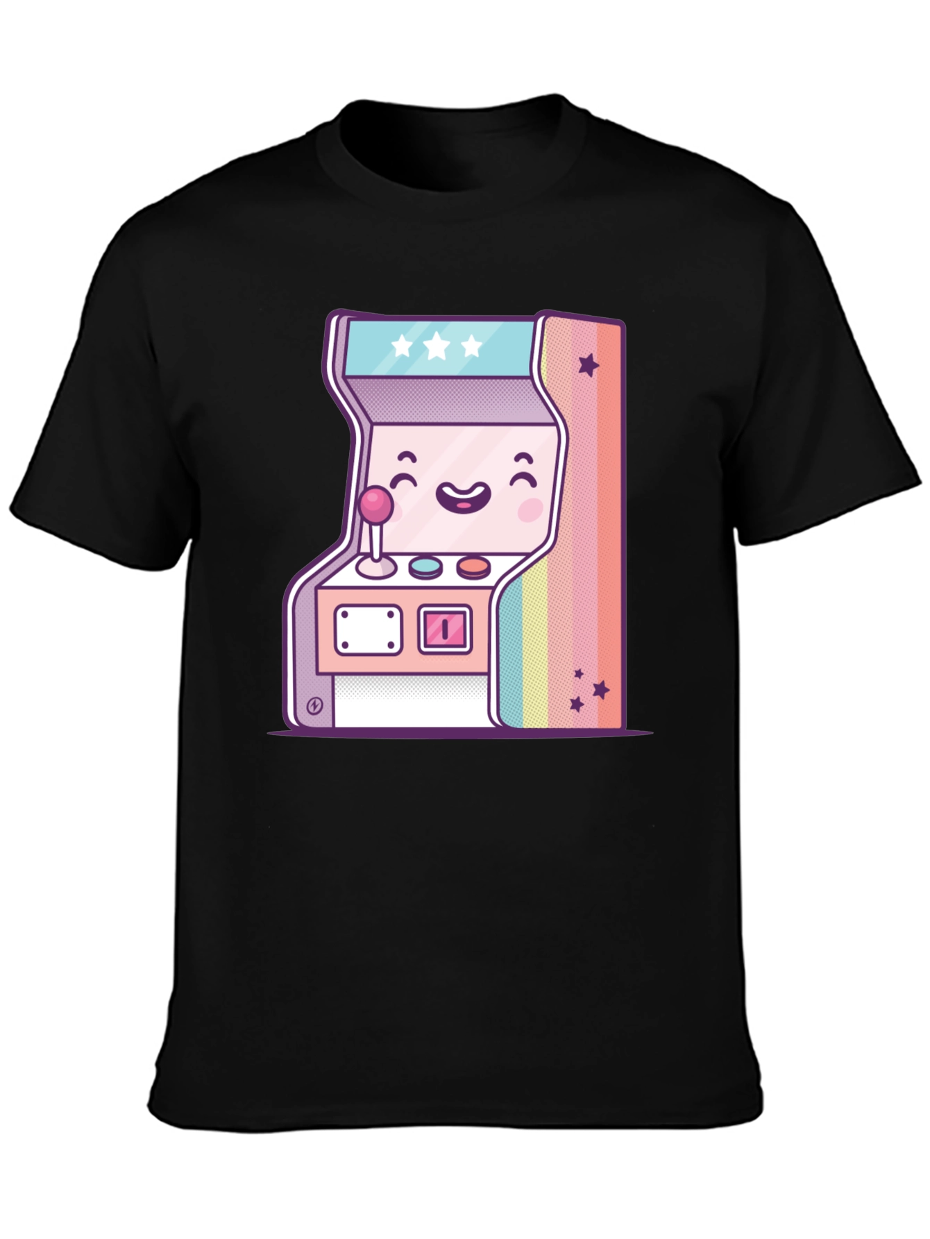 Black Kawaii Arcade Game T-Shirt - Retro Gaming Style view 3