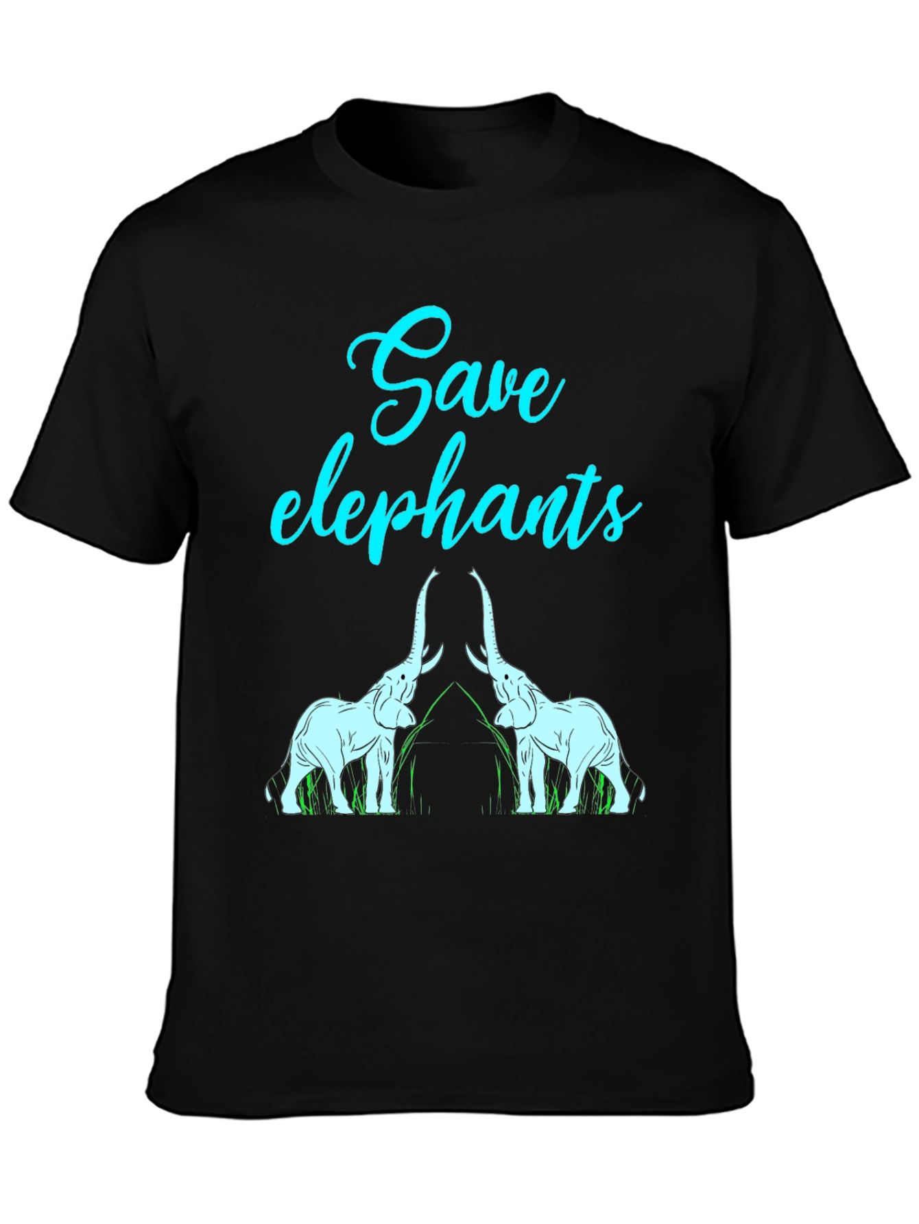 Black Save Elephants Graphic Tee - Wildlife Conservation T-Shirt view 3