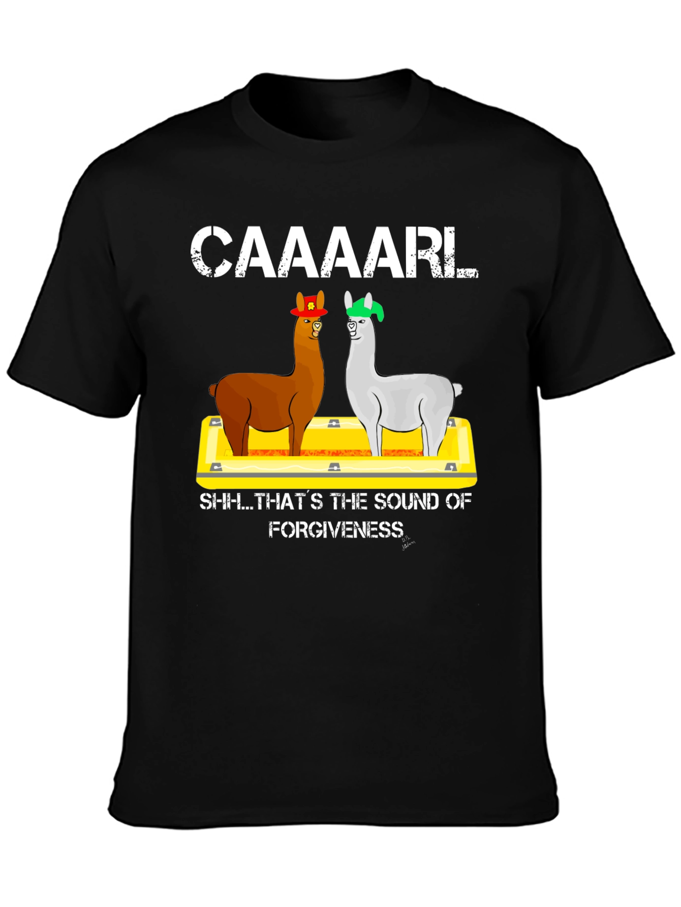 Black Caaaarl Forgiveness T-Shirt view 3