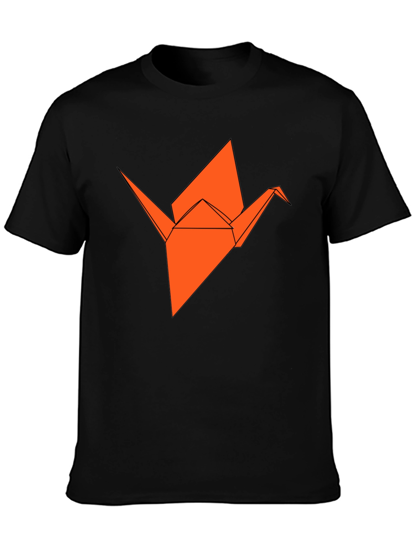 Black Origami Crane Graphic Tee - Stylish & Unique view 3