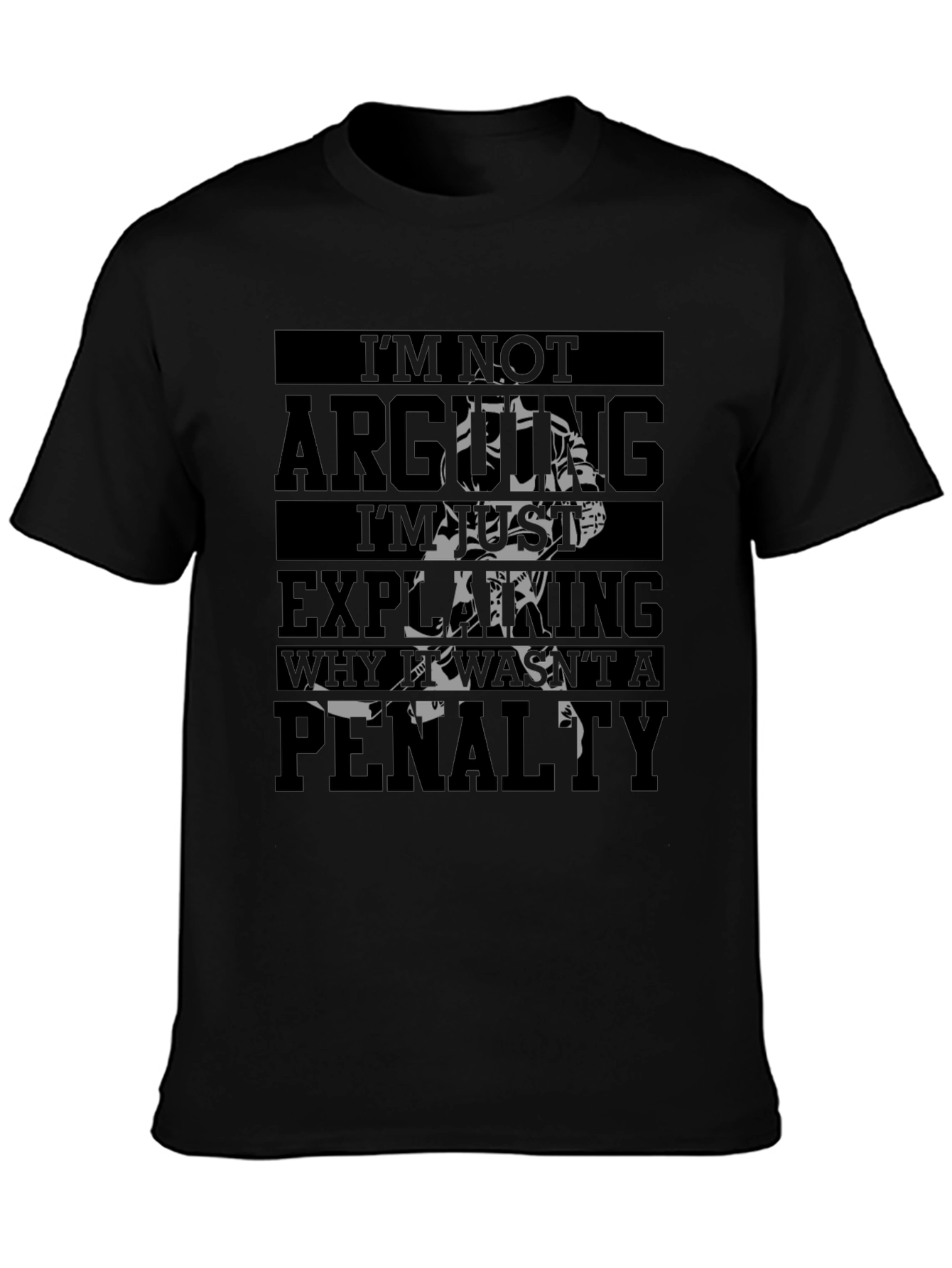 Black Hockey Penalty Funny Graphic T-Shirt view 3
