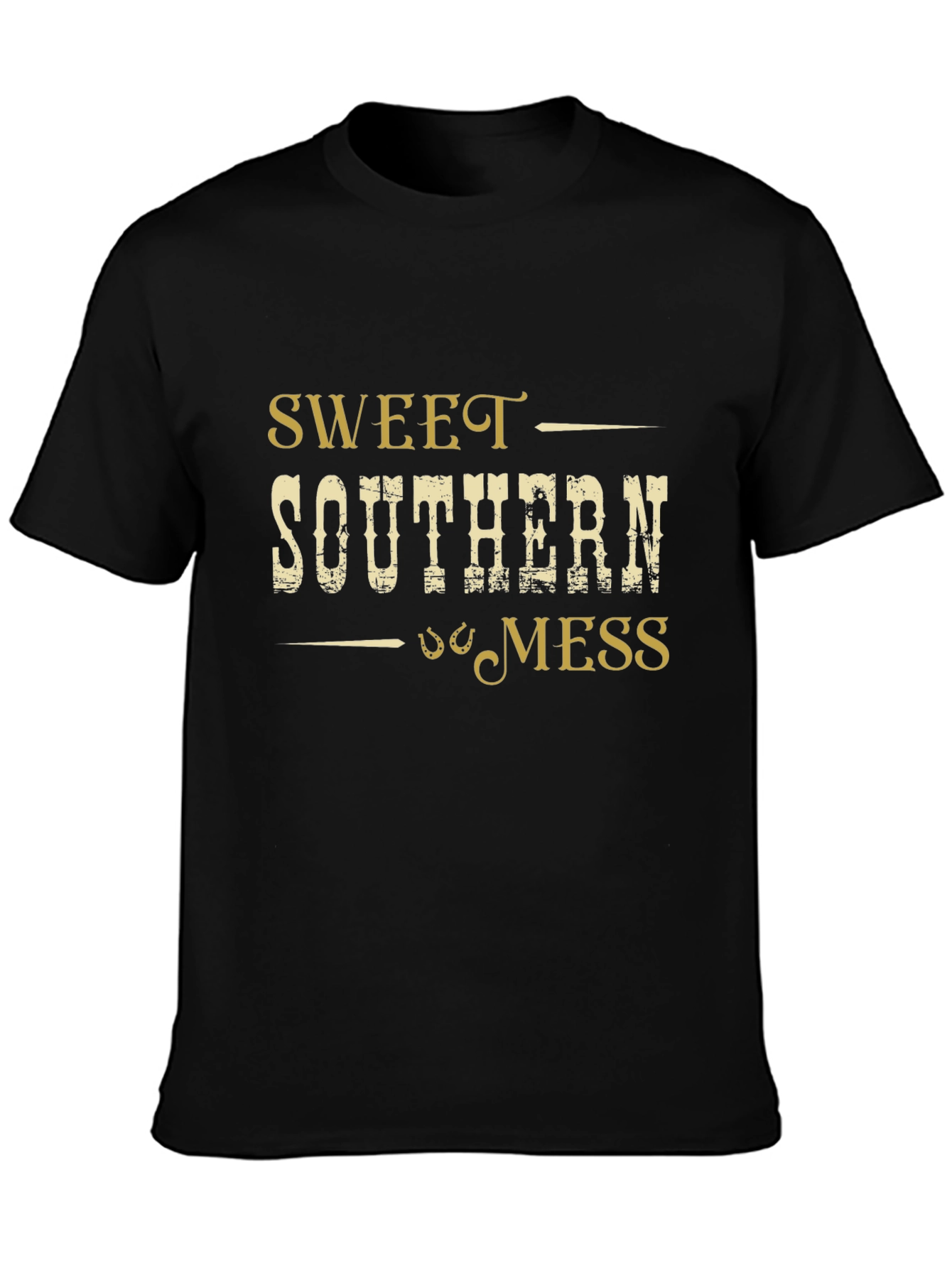 Black Sweet Southern Mess Graphic Tee - Black view 3