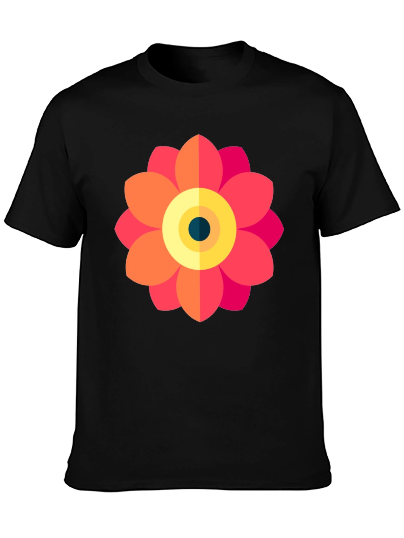 Black Floral Graphic Tee - Black Cotton Blend view 3