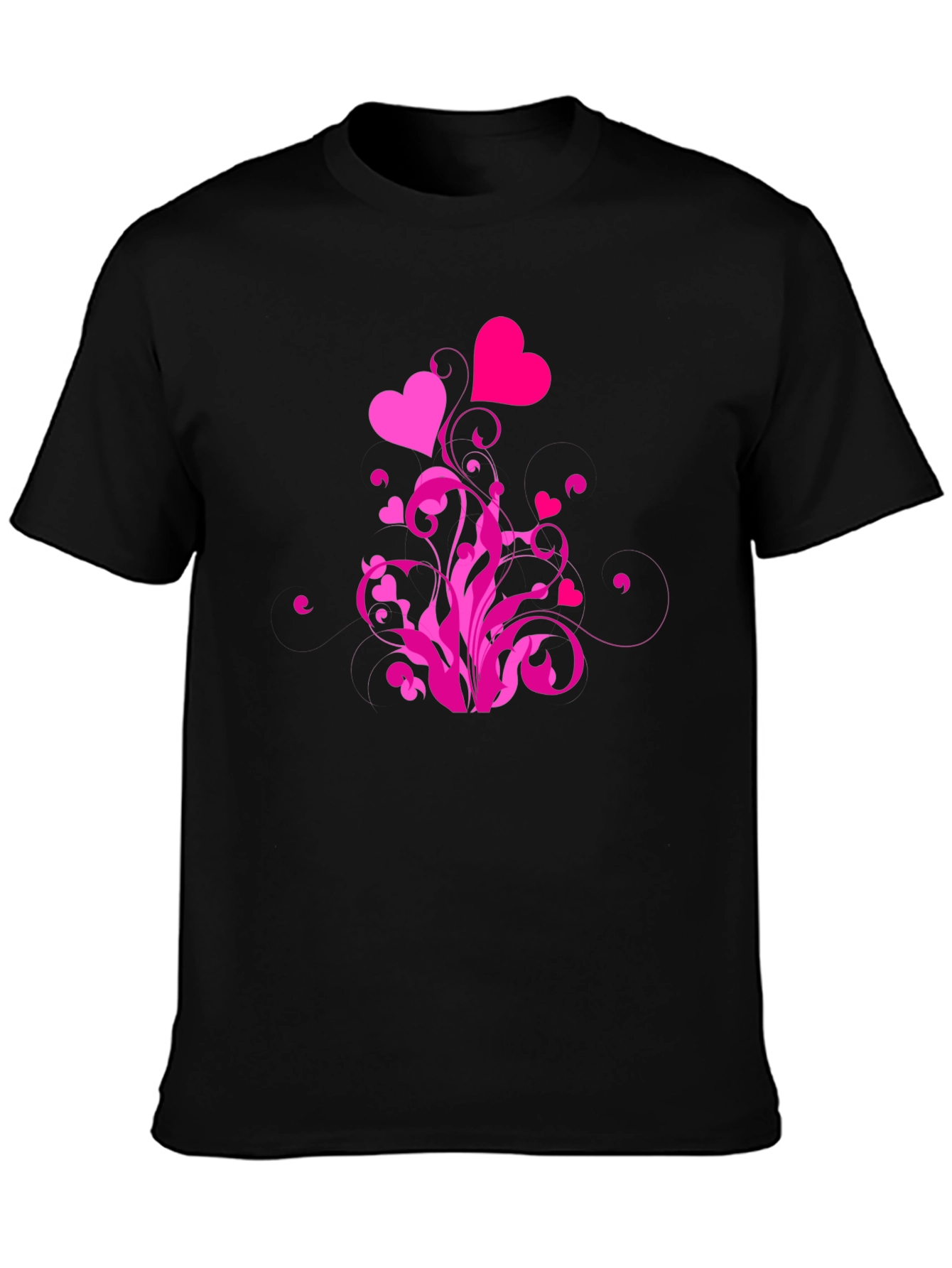 Black Heart Swirl Graphic Tee - Black Casual Shirt view 3