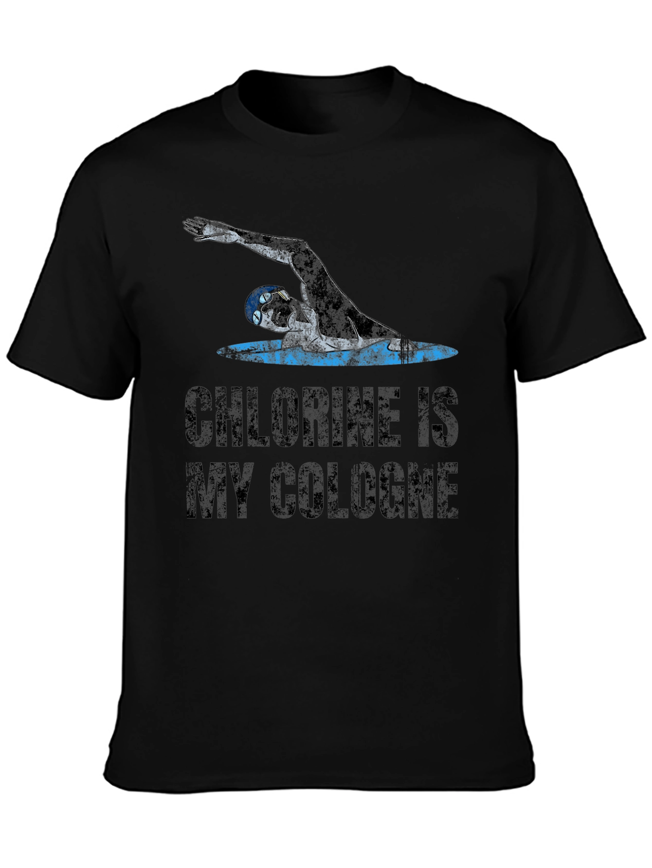 Black Chlorine is My Cologne Swimmer T-Shirt view 3
