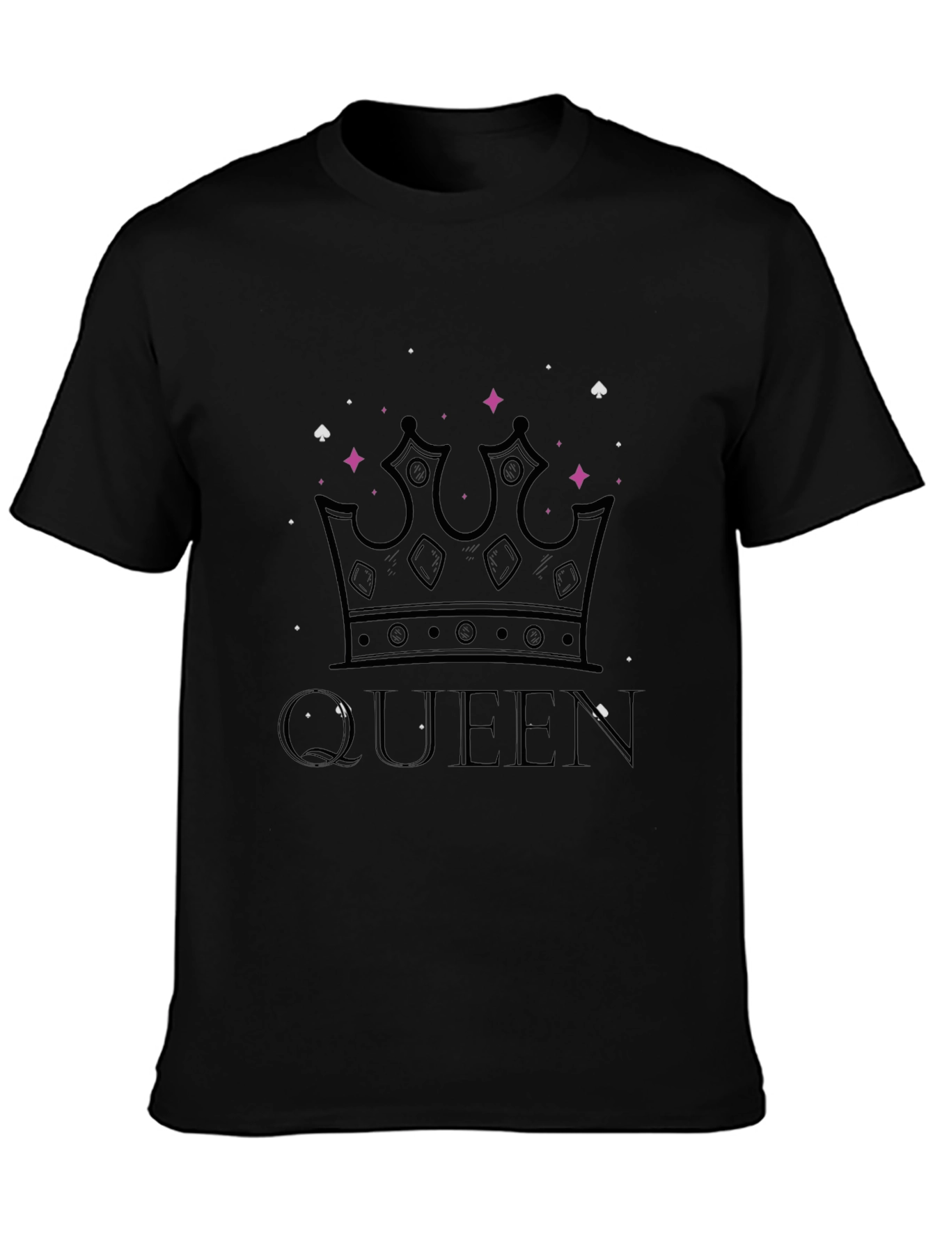 Black Queen Crown Graphic Black T-Shirt view 3