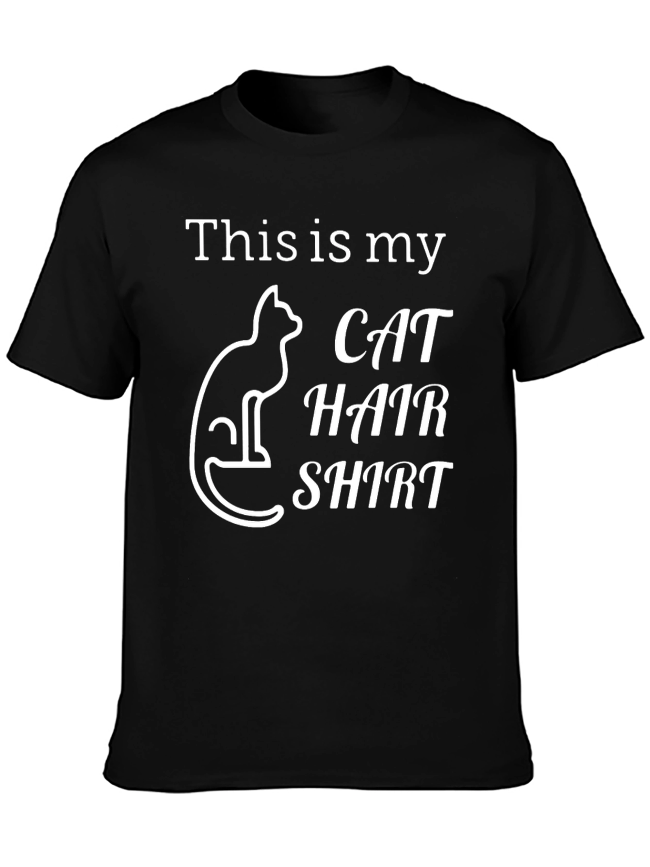 Black This Is My Cat Hair Shirt - Novelty Tee view 3