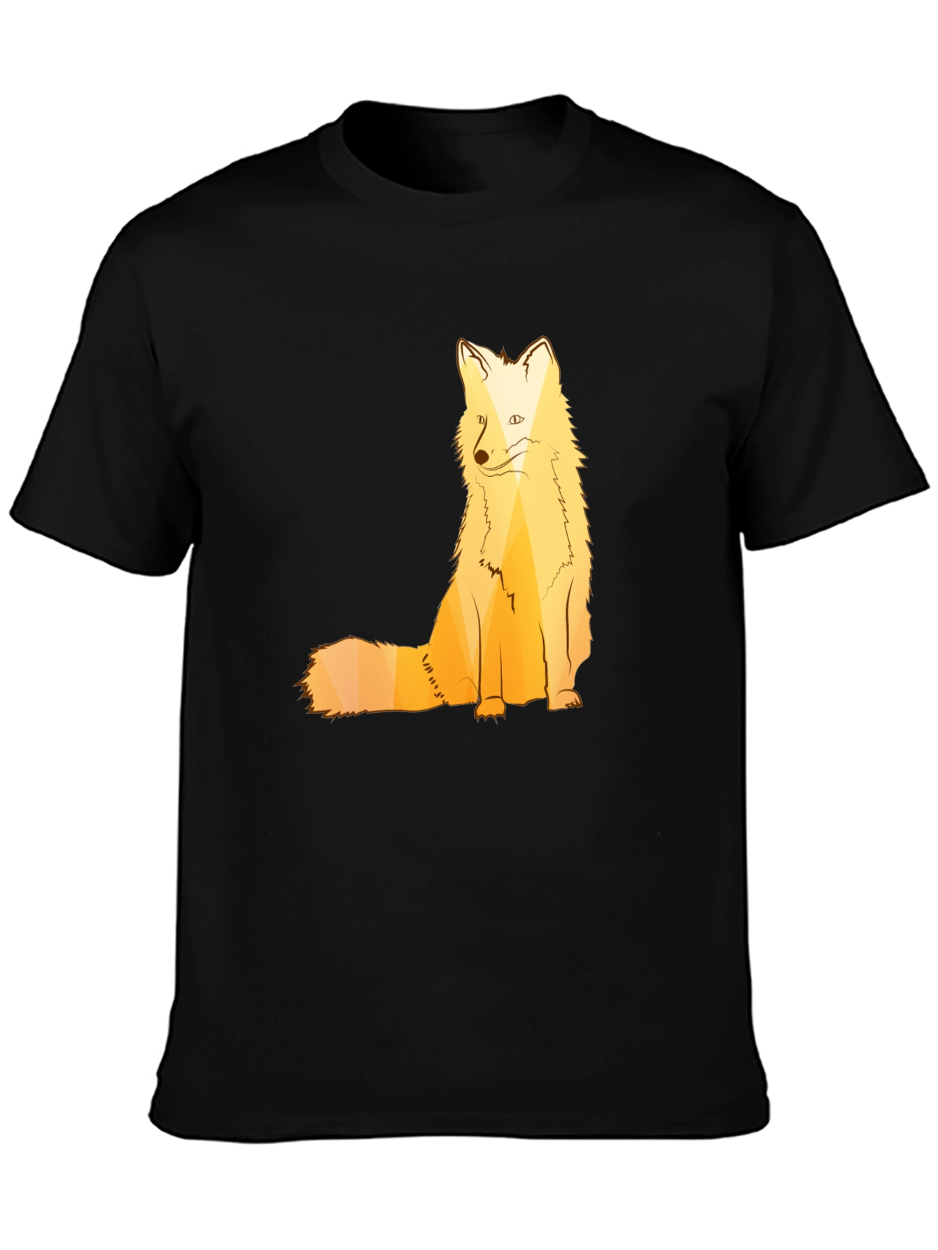 Black Geometric Fox Graphic T-Shirt - Stylish Animal Print view 3
