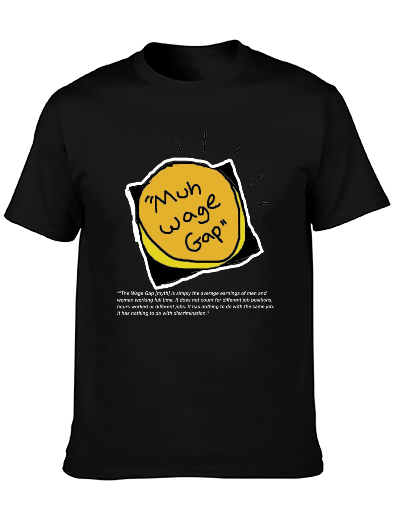 Black Wage Gap Myth Graphic T-Shirt view 3