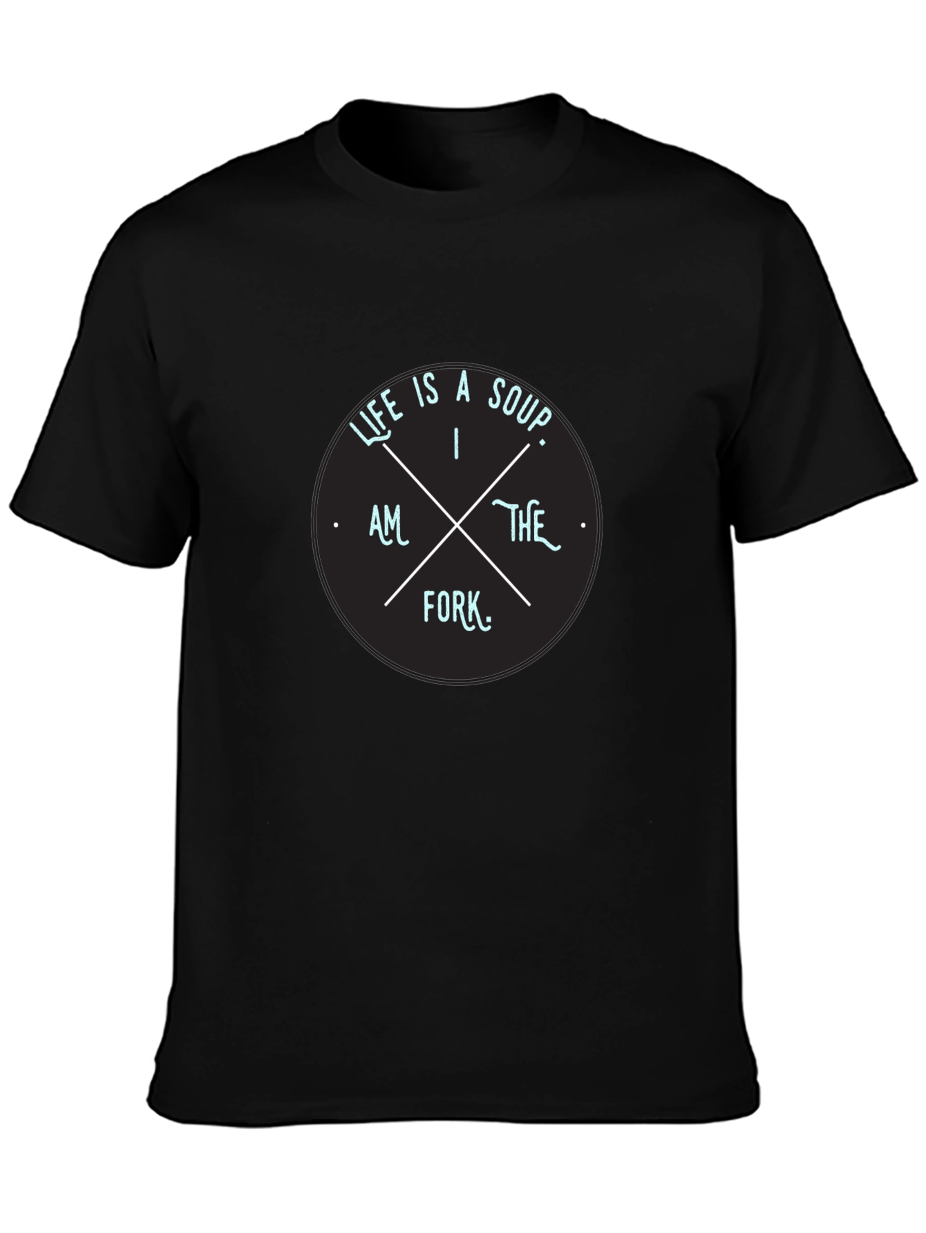 Black Life Is Soup I Am The Fork Graphic Black Tee view 3