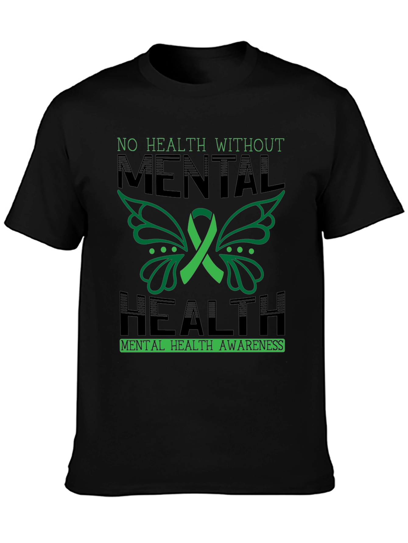 Black Mental Health Awareness Black T-Shirt view 3