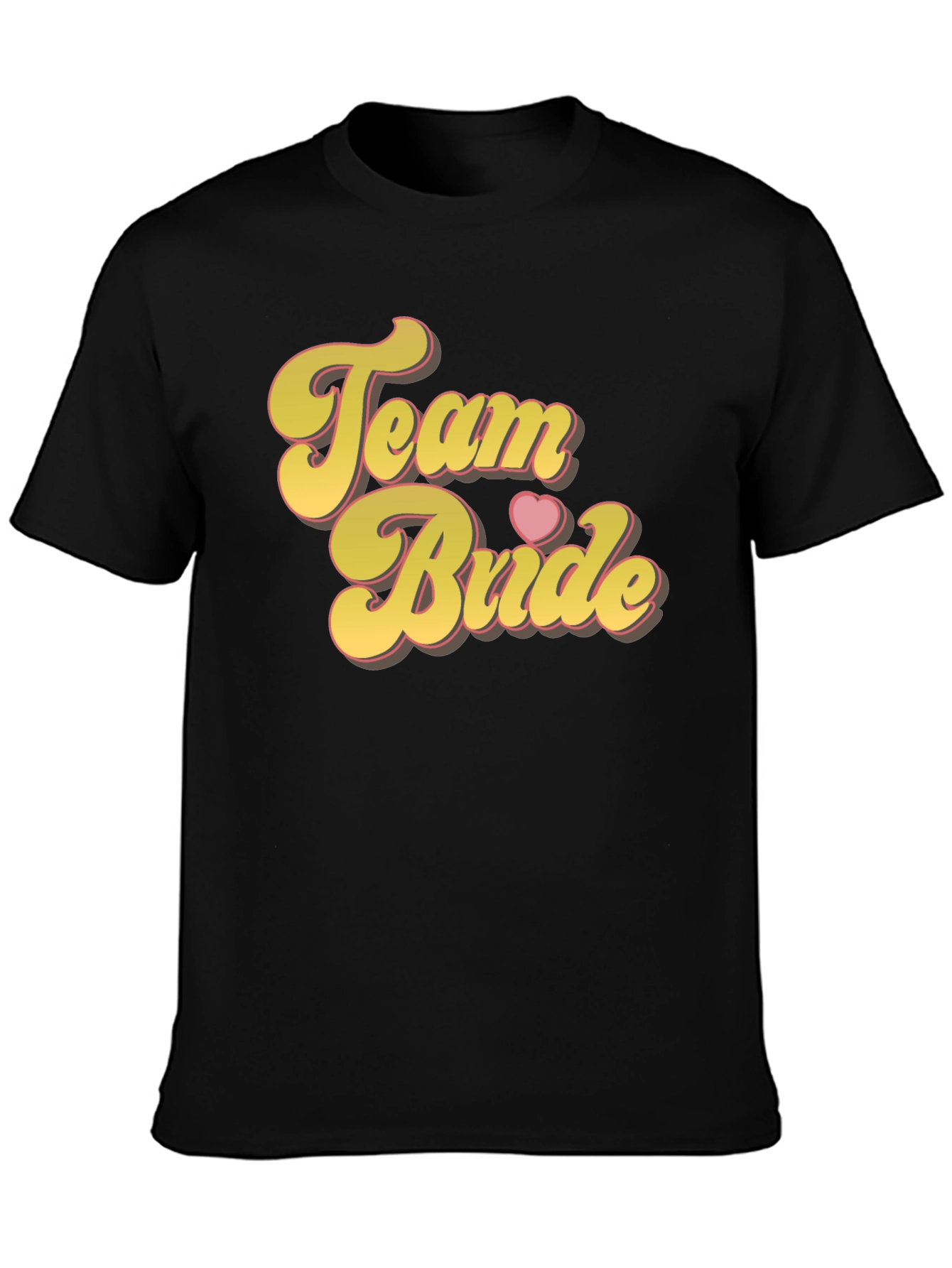 Black Team Bride Crew Neck T-Shirt - Bridal Party Tee view 3