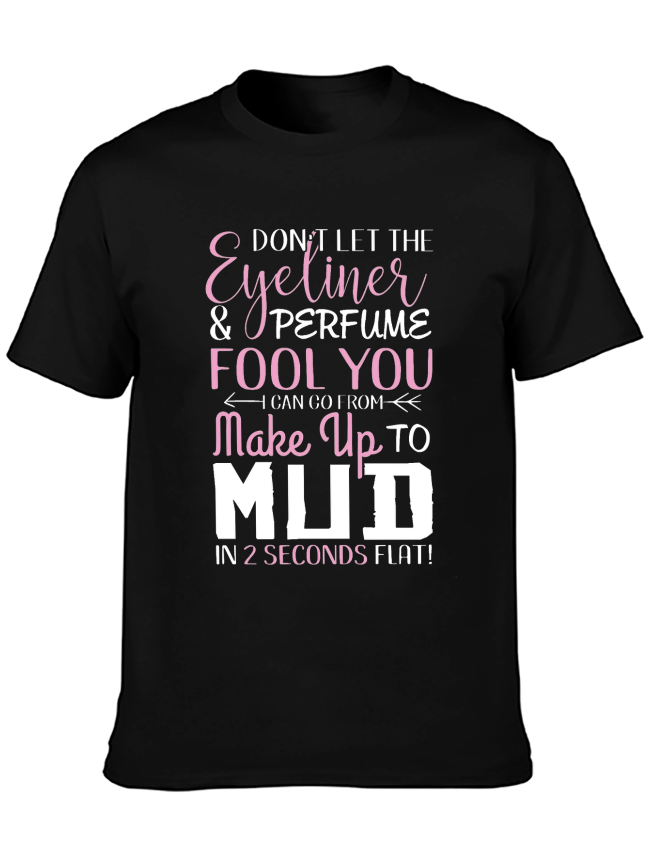 Black Eyeliner & Perfume T-Shirt - Funny Makeup Humor Tee view 3