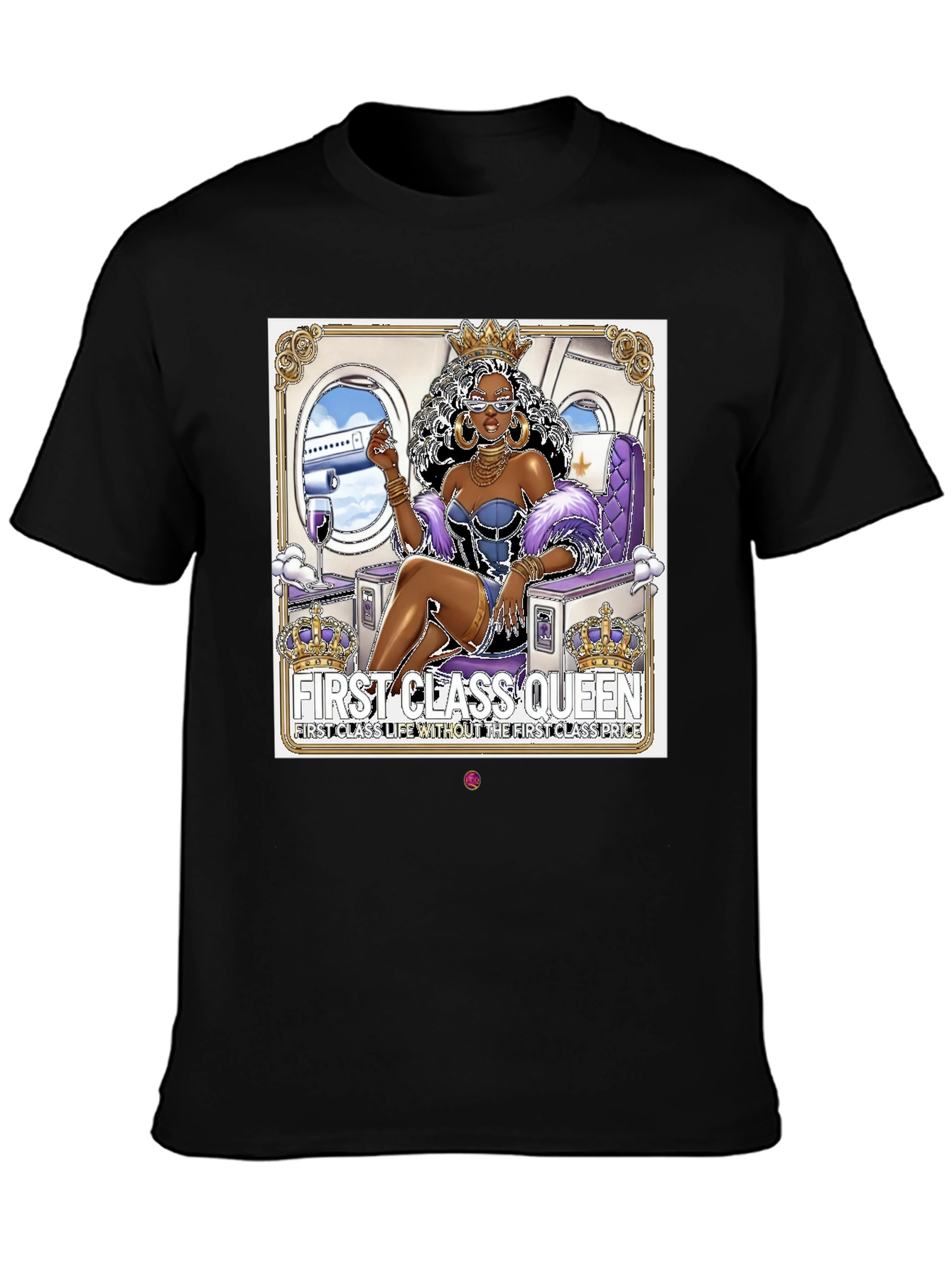 Black First Class Queen Graphic Tee view 3