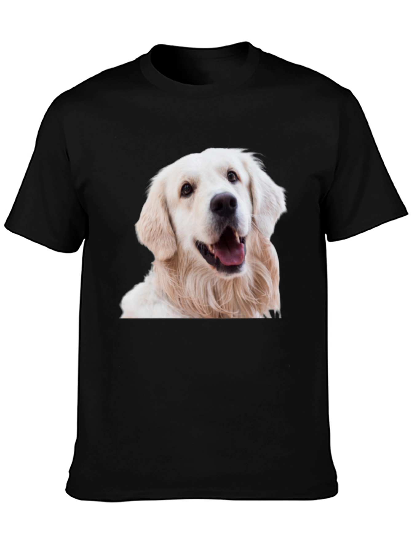 Black Golden Retriever Dog Graphic Black T-Shirt view 3