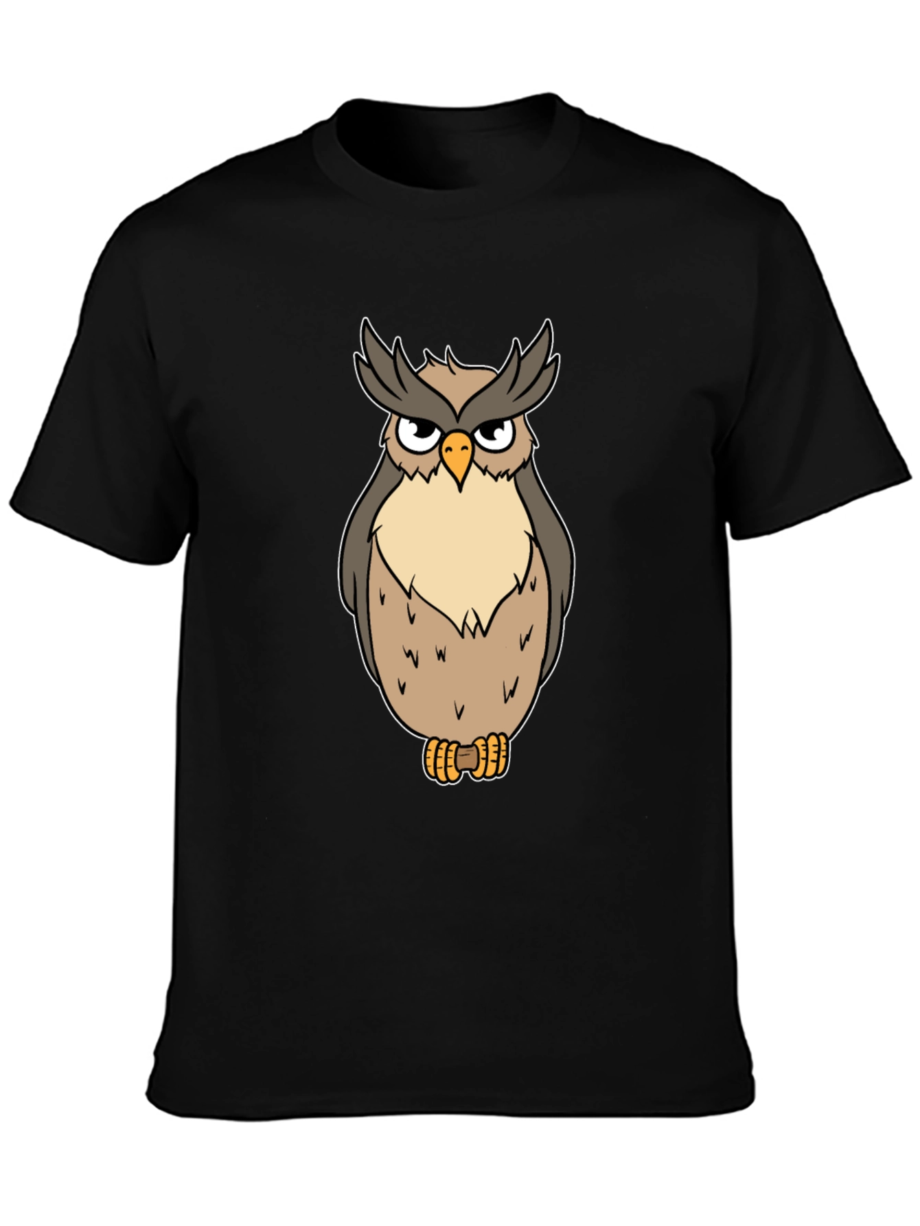 Black Owl Graphic T-Shirt - Men's Black Tee view 3