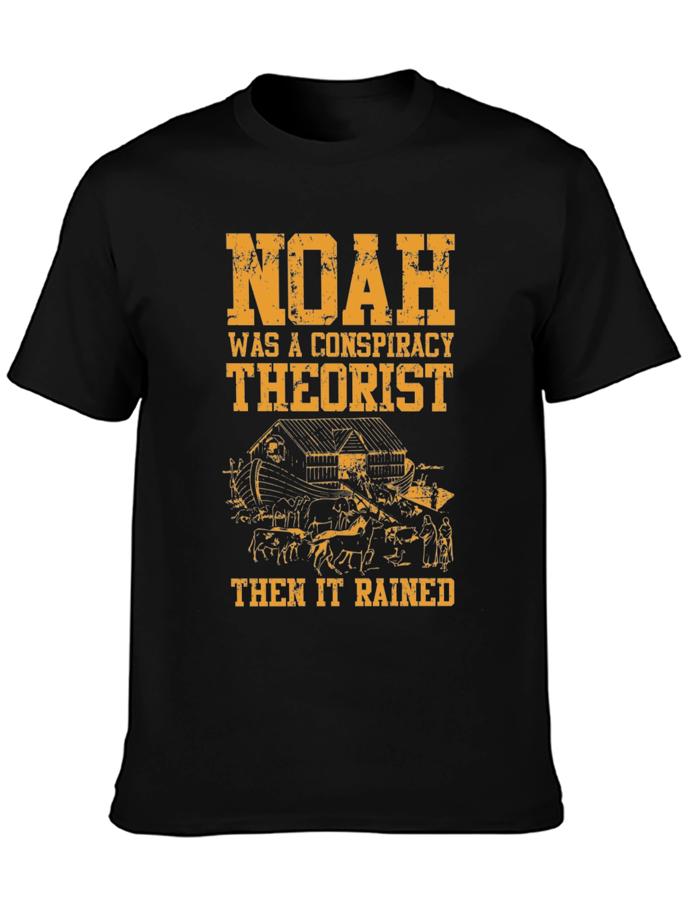 Black Noah Conspiracy Theorist Black Cotton Tee view 3