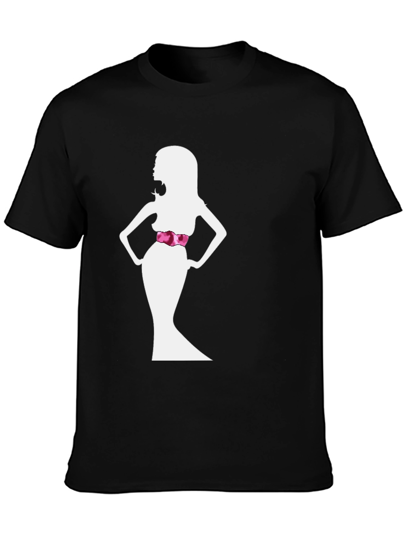 Black Silhouette Woman T-Shirt - Sleek & Stylish view 3
