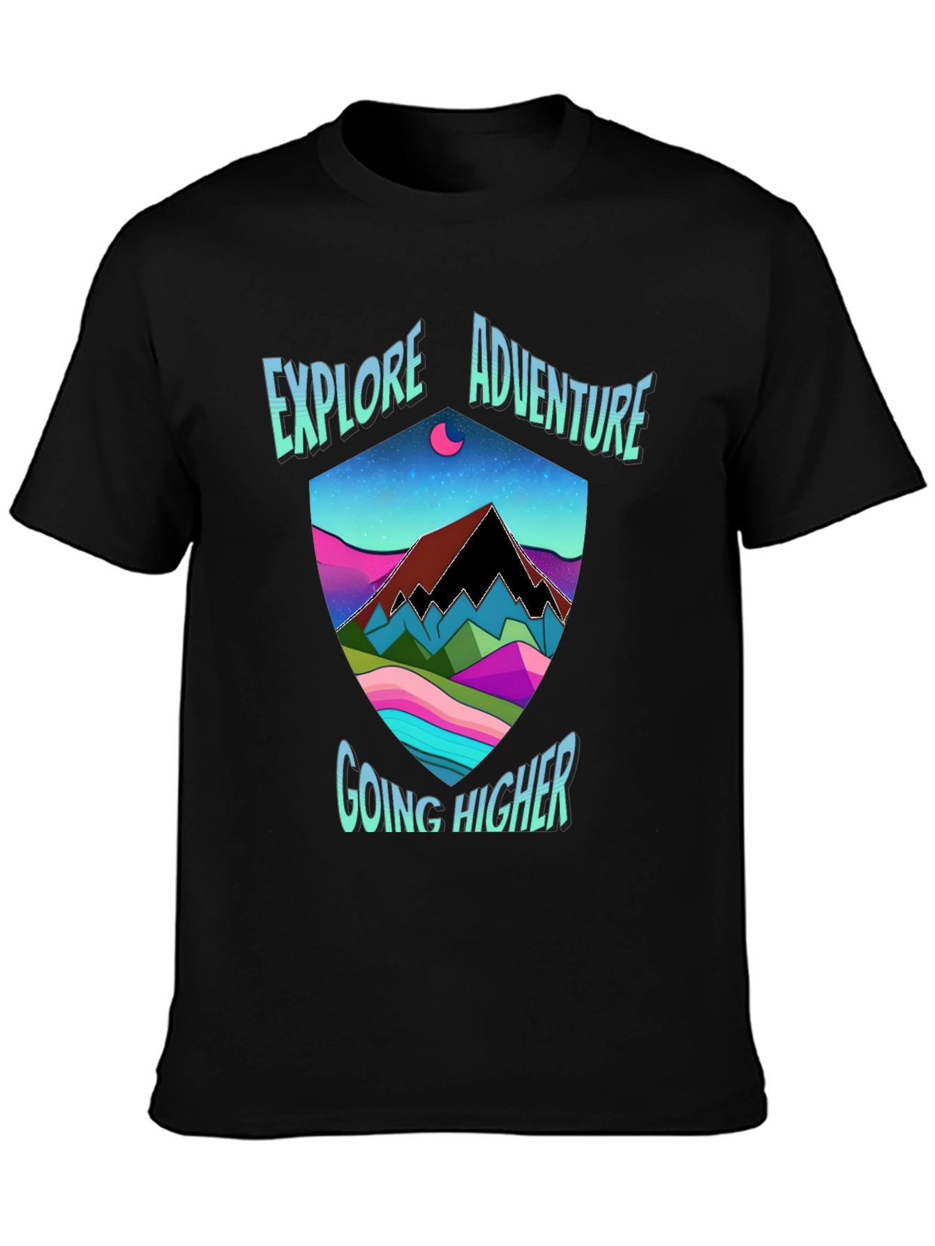 Black Explore Adventure Graphic Tee view 3