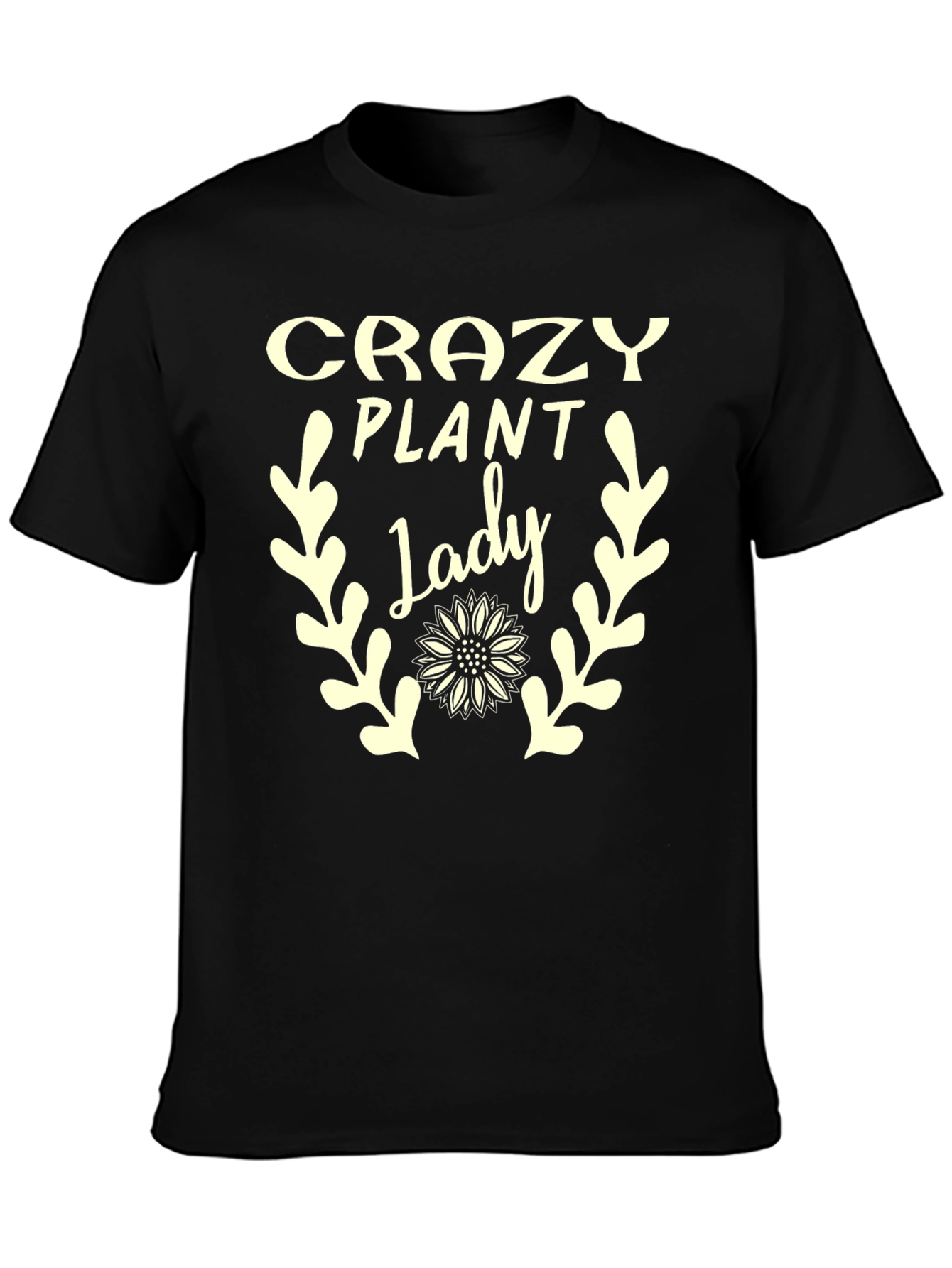 Black Crazy Plant Lady Graphic Tee - Unisex view 3