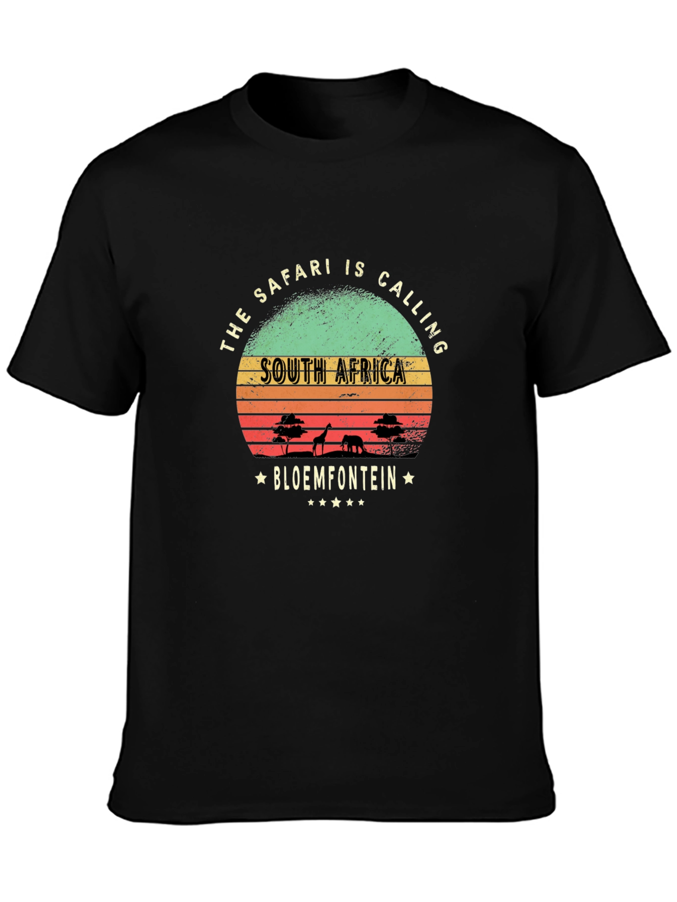 Black South Africa Safari T-Shirt view 3