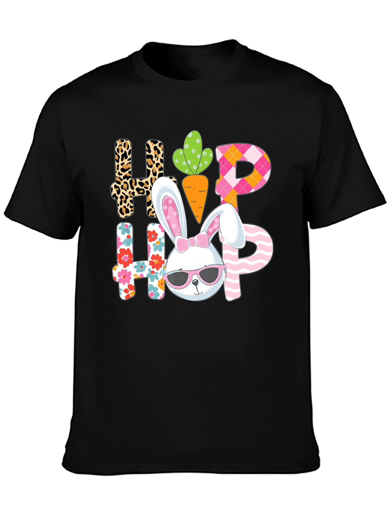 Black Hop Hip Easter Bunny T-Shirt view 3