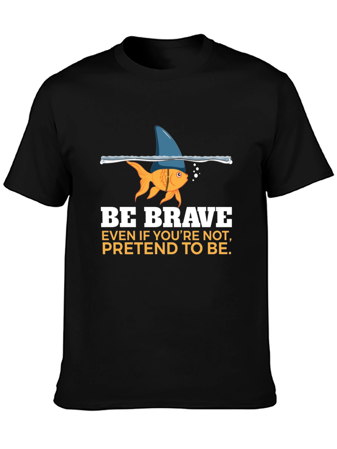 Black Be Brave Graphic T-Shirt - Goldfish Shark Fin view 3