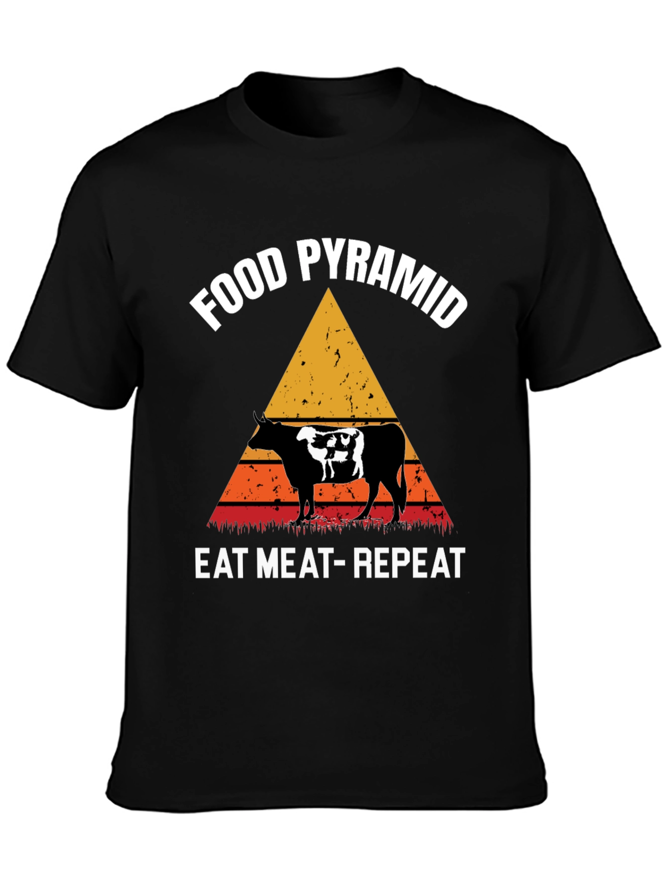Food Pyramid Eat Meat Repeat Graphic Tee - 3