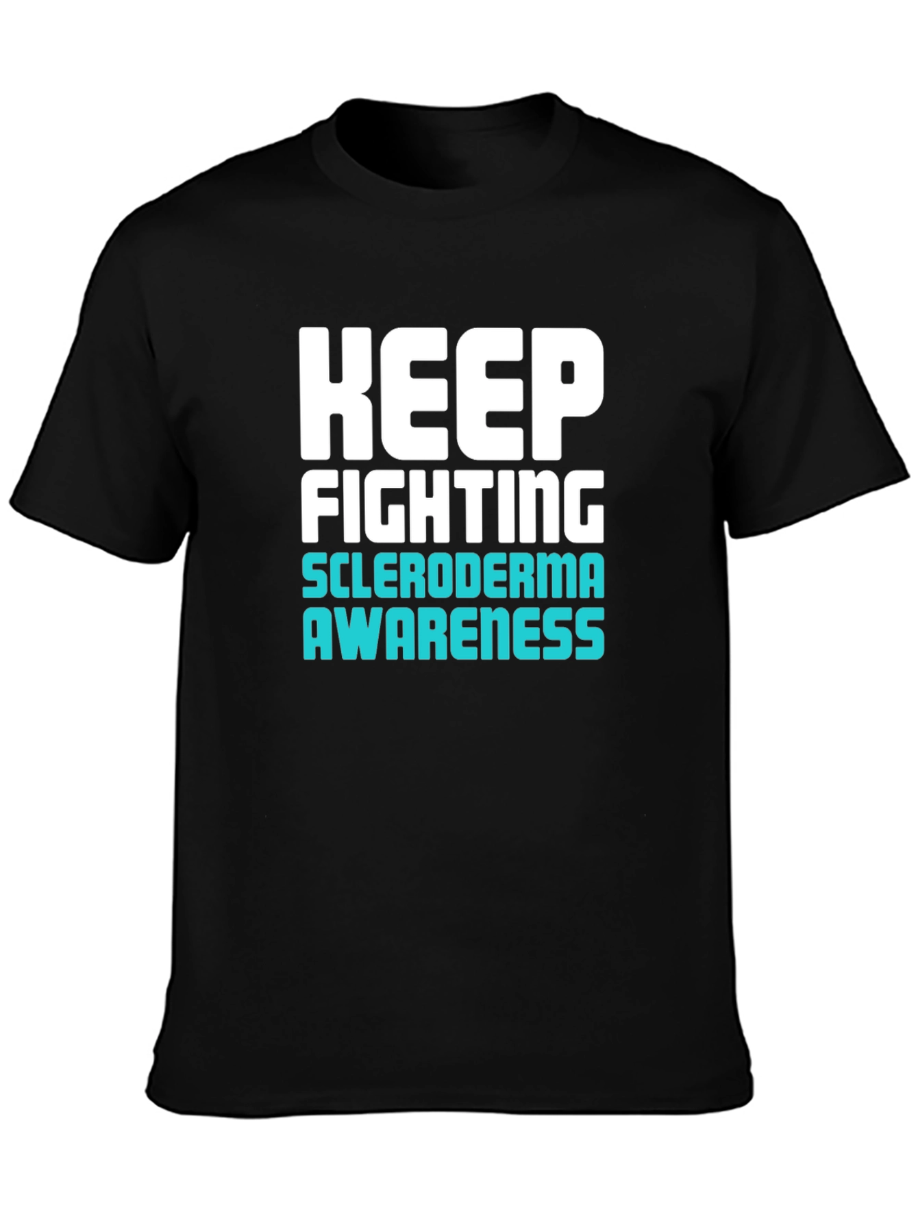 Keep Fighting Scleroderma Awareness Black T-Shirt - 3