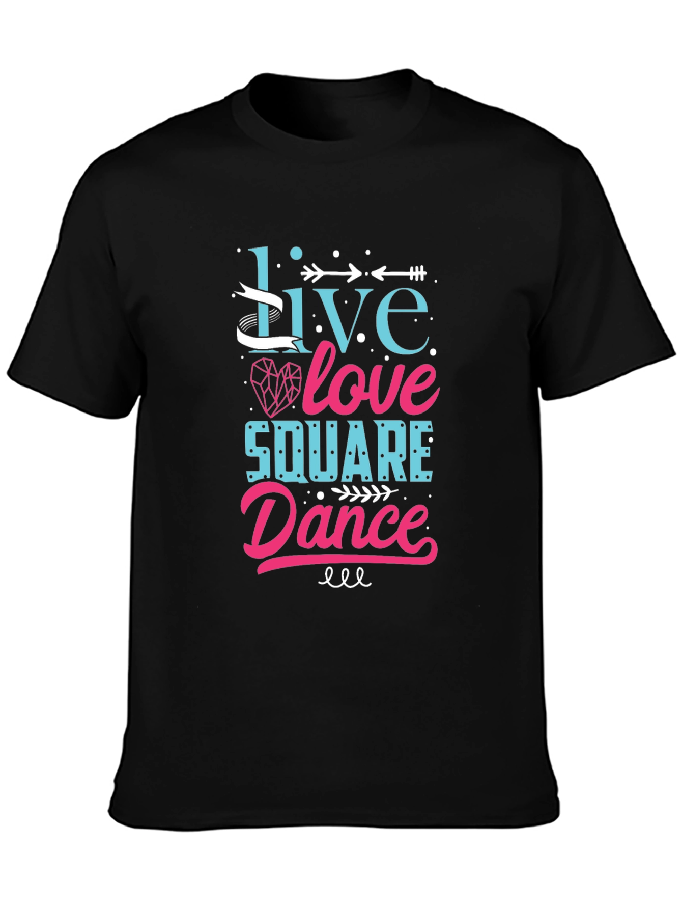 Black Live Love Square Dance Graphic Tee view 3