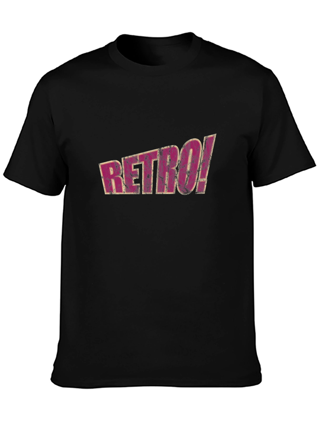 Black Retro Graphic Tee - Vintage Inspired Men's T-Shirt view 3