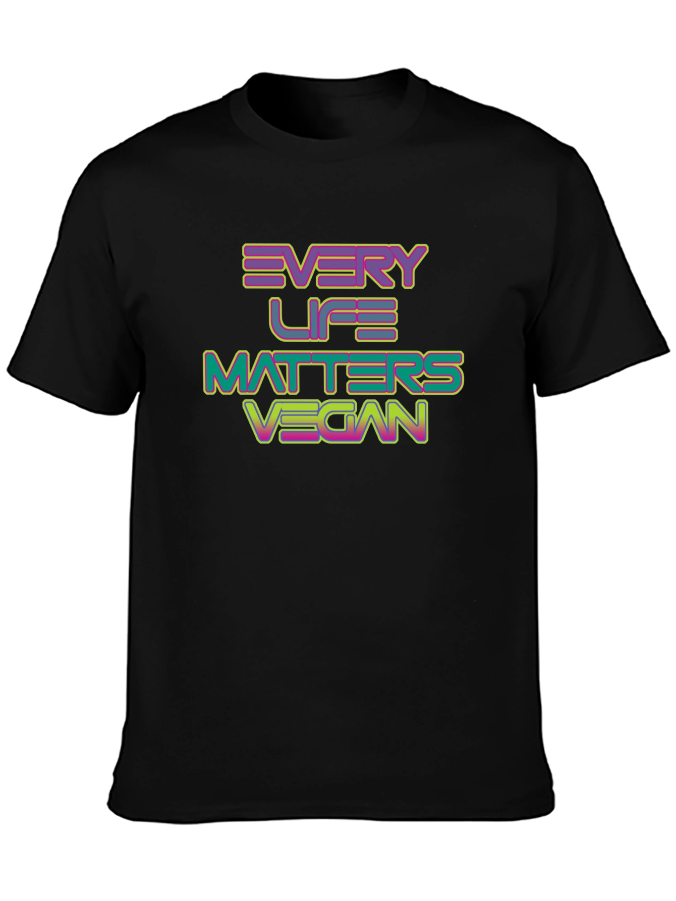 Black Every Life Matters Vegan T-Shirt - Black view 3